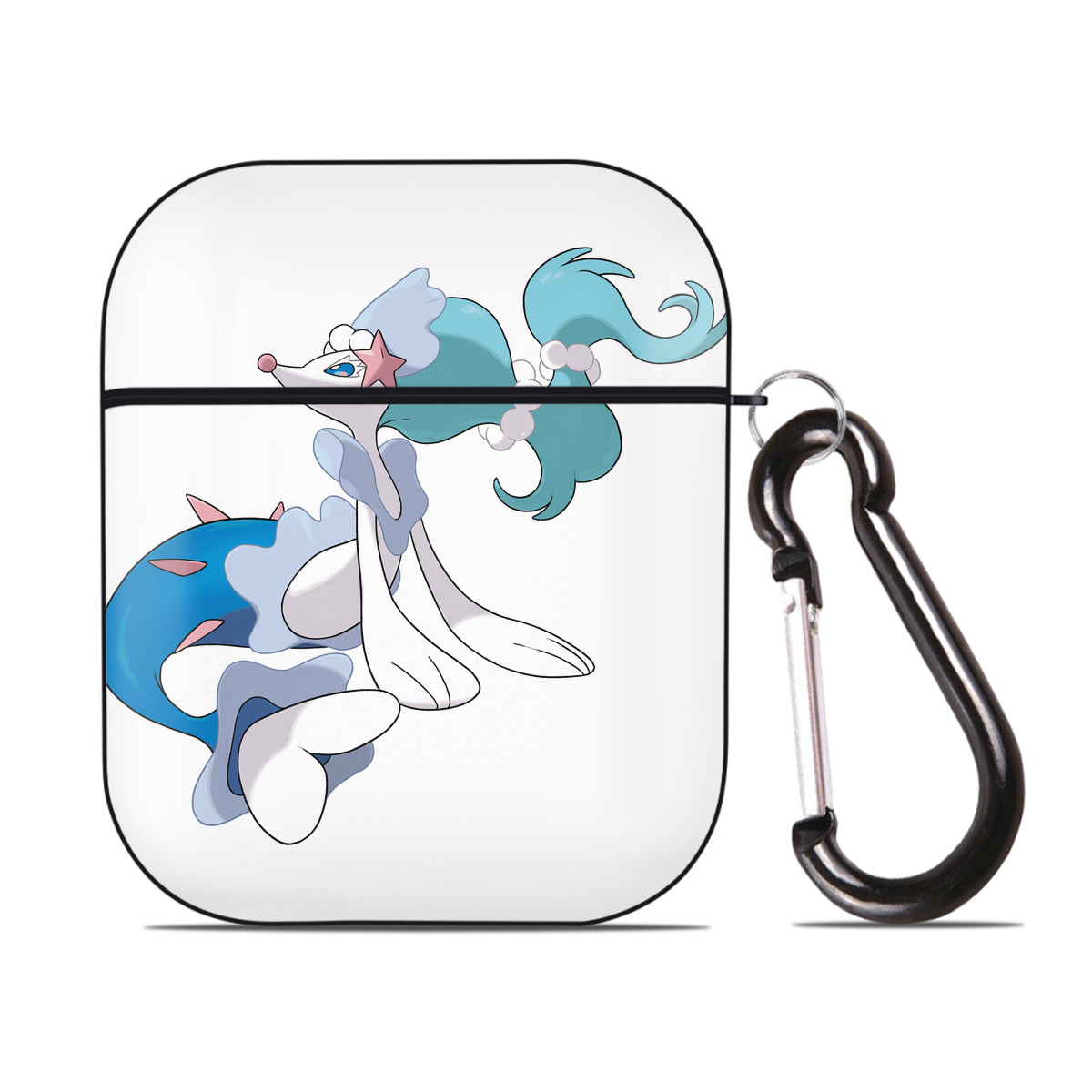 （画像用） ポケットモンスター Pokémon AirPods 第2世代保護ケース ハードシェル ブラック 耐衝撃・防指紋・カラビナ付き