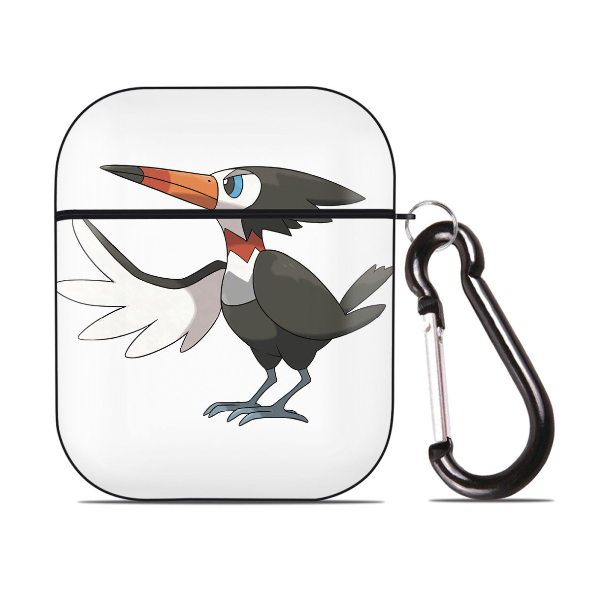 （画像用） ポケットモンスター Pokémon AirPods 第2世代保護ケース ハードシェル ブラック 耐衝撃・防指紋・カラビナ付き