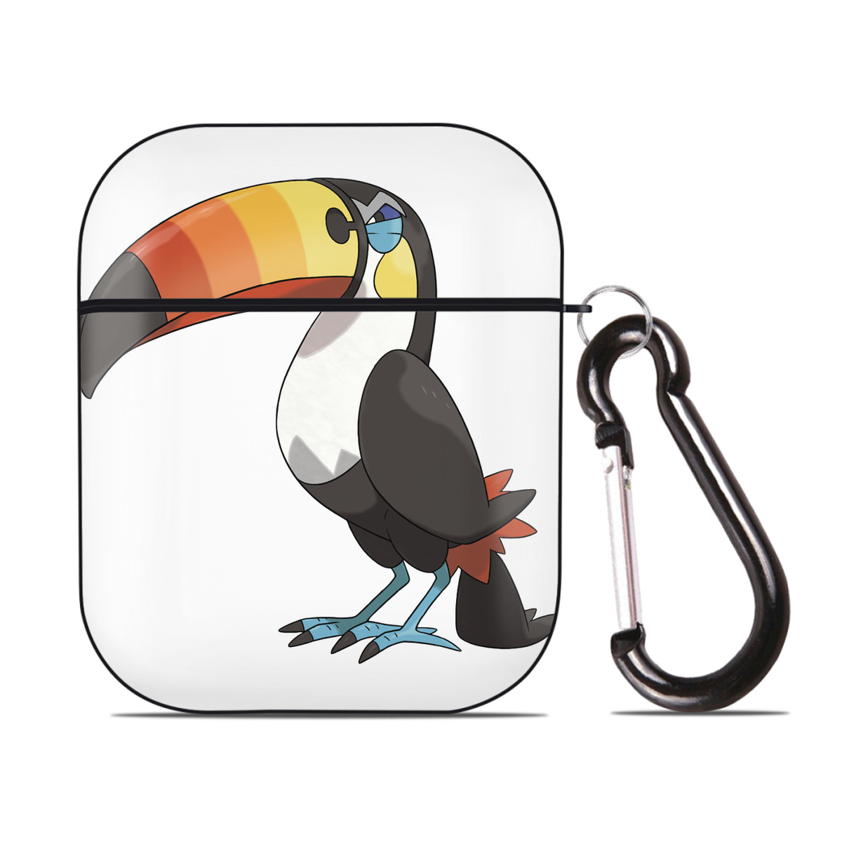 （画像用） ポケットモンスター Pokémon AirPods 第2世代保護ケース ハードシェル ブラック 耐衝撃・防指紋・カラビナ付き