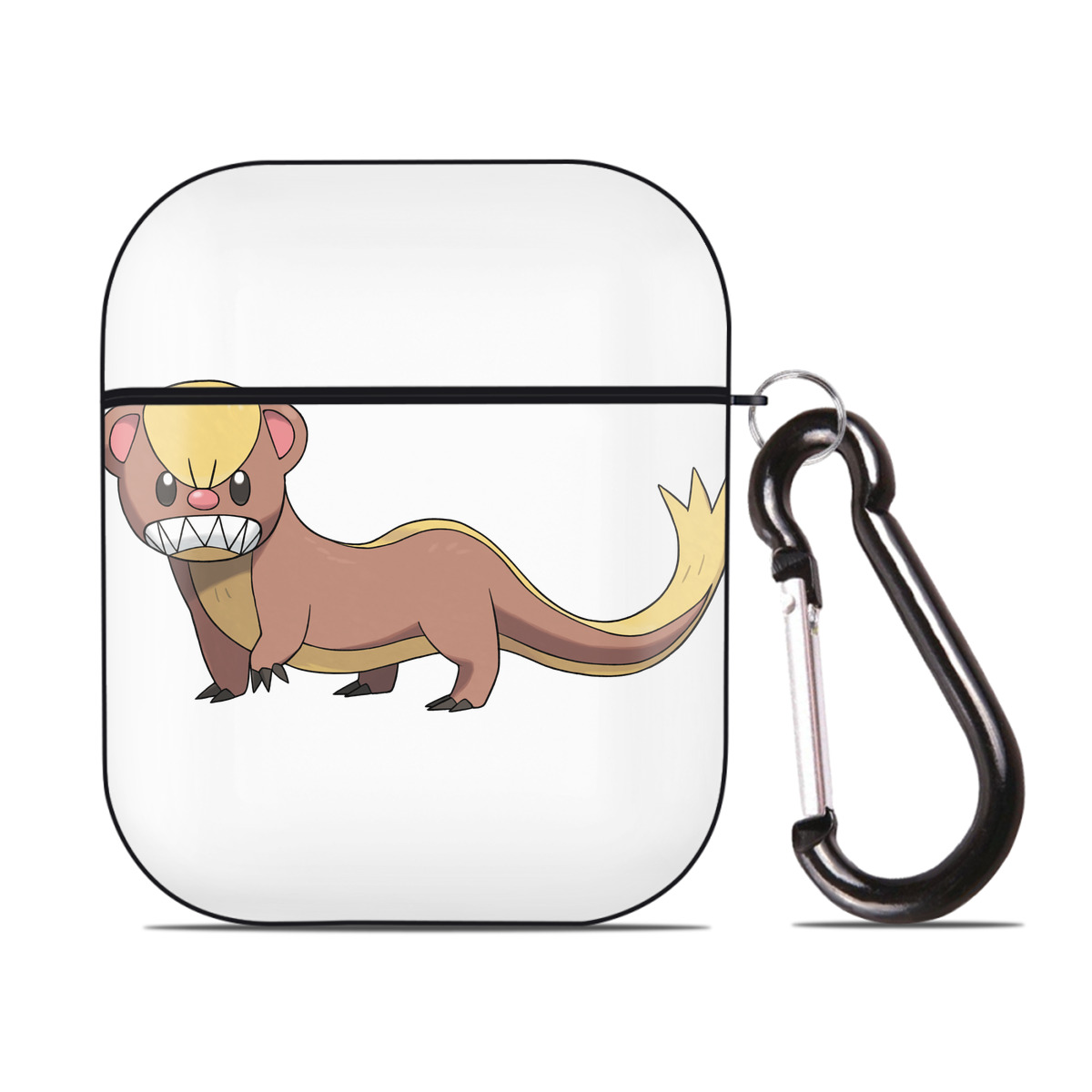 （画像用） ポケットモンスター Pokémon AirPods 第2世代保護ケース ハードシェル ブラック 耐衝撃・防指紋・カラビナ付き