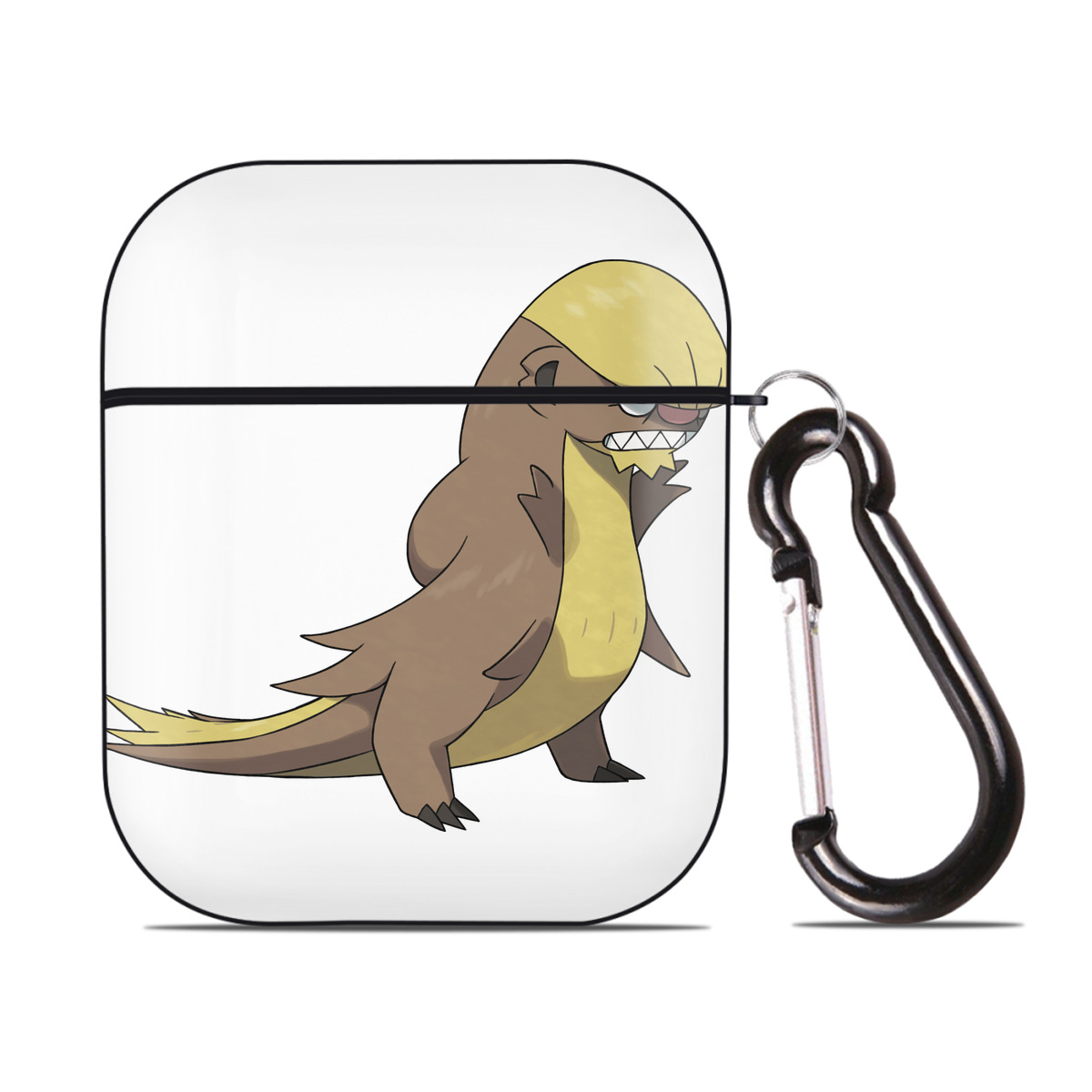 （画像用） ポケットモンスター Pokémon AirPods 第2世代保護ケース ハードシェル ブラック 耐衝撃・防指紋・カラビナ付き