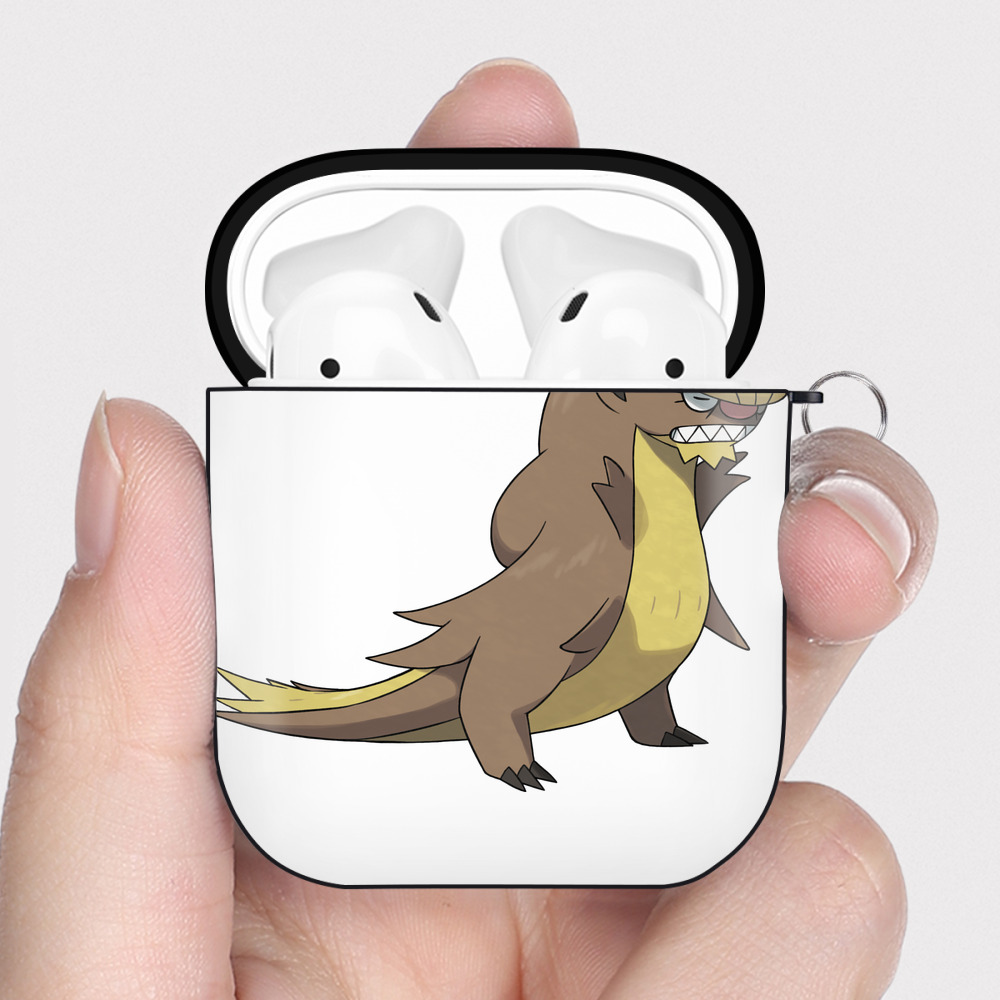 （画像用） ポケットモンスター Pokémon AirPods 第2世代保護ケース ハードシェル ブラック 耐衝撃・防指紋・カラビナ付き