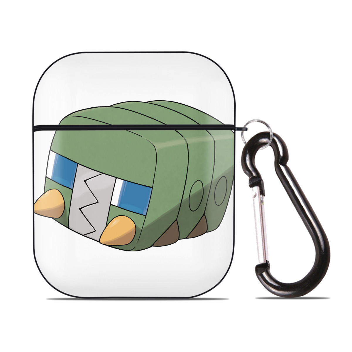 （画像用） ポケットモンスター Pokémon AirPods 第2世代保護ケース ハードシェル ブラック 耐衝撃・防指紋・カラビナ付き