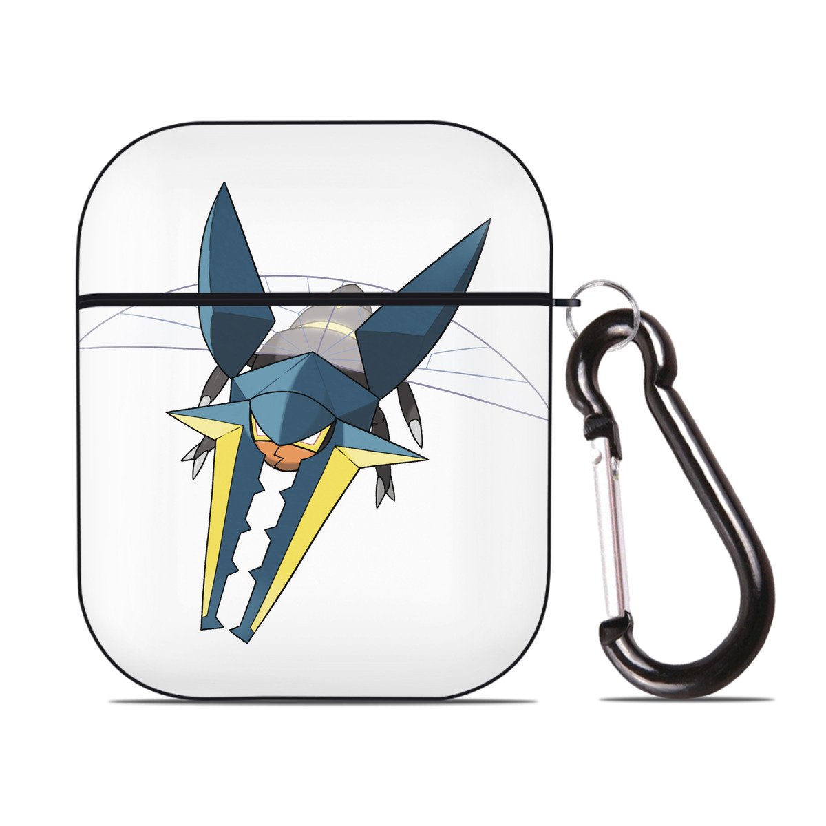 （画像用） ポケットモンスター Pokémon AirPods 第2世代保護ケース ハードシェル ブラック 耐衝撃・防指紋・カラビナ付き