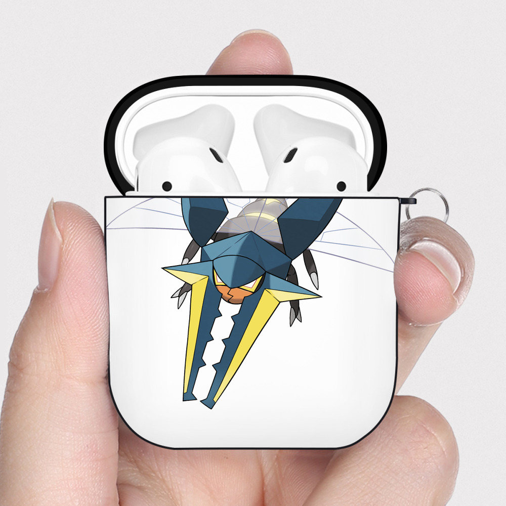 （画像用） ポケットモンスター Pokémon AirPods 第2世代保護ケース ハードシェル ブラック 耐衝撃・防指紋・カラビナ付き