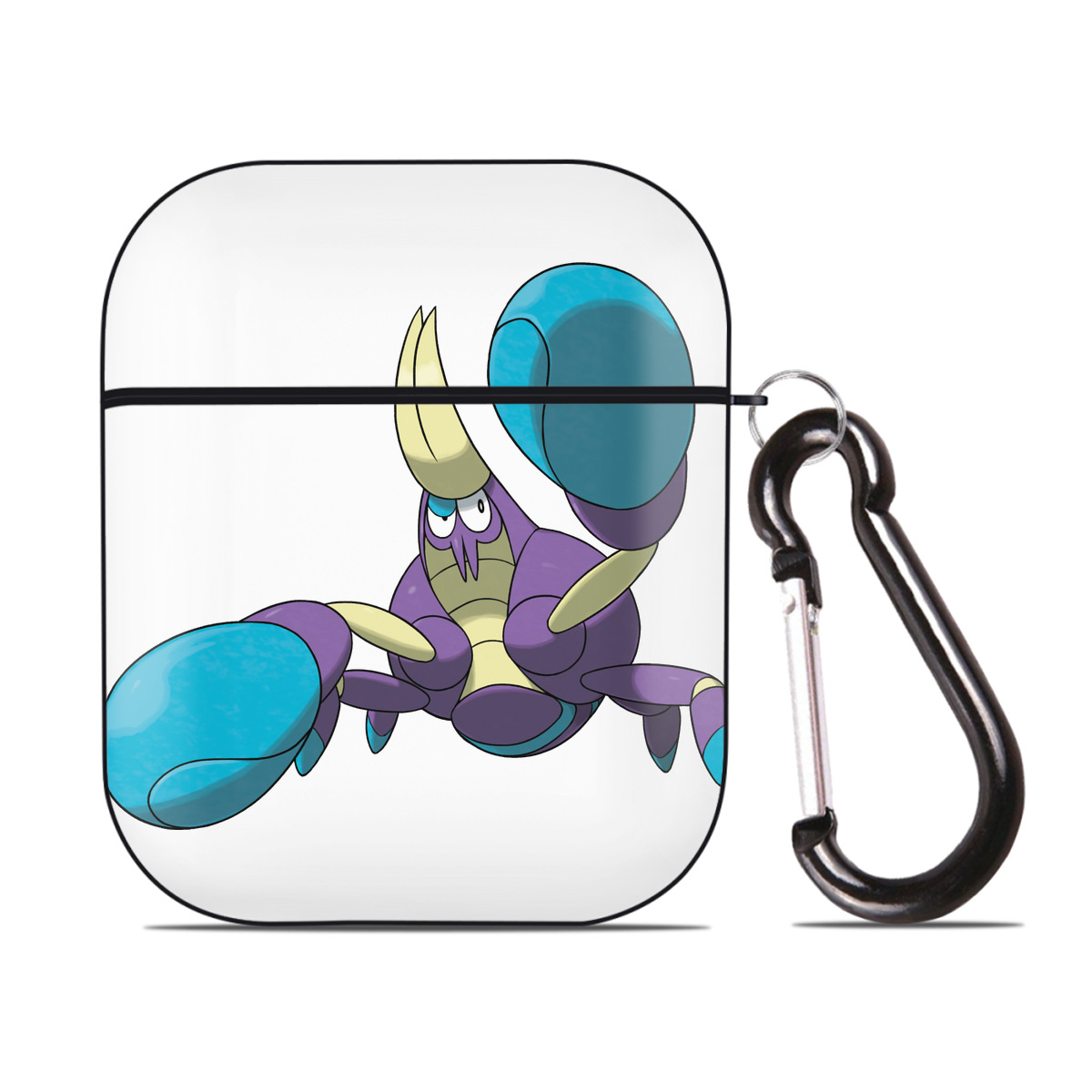 （画像用） ポケットモンスター Pokémon AirPods 第2世代保護ケース ハードシェル ブラック 耐衝撃・防指紋・カラビナ付き
