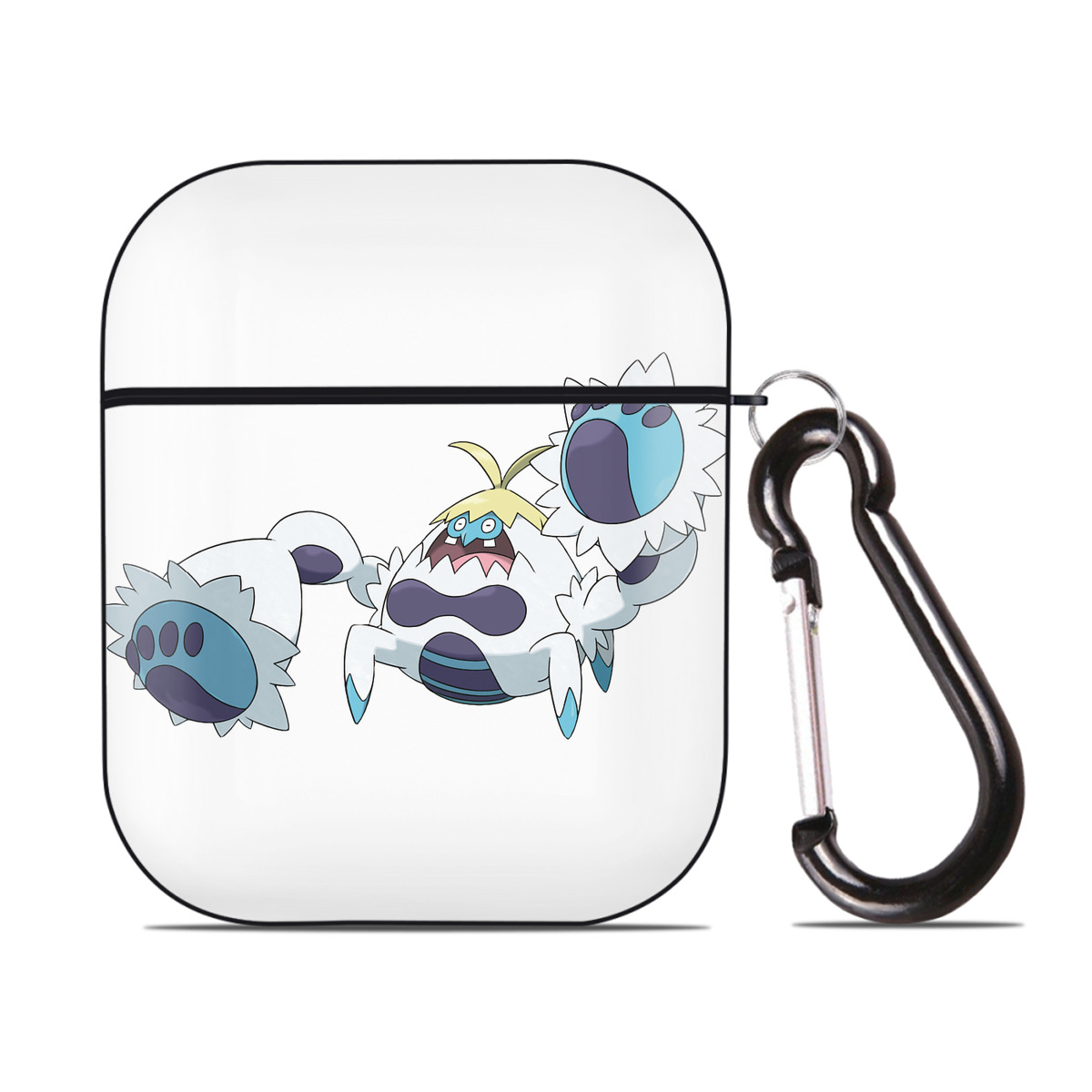 （画像用） ポケットモンスター Pokémon AirPods 第2世代保護ケース ハードシェル ブラック 耐衝撃・防指紋・カラビナ付き