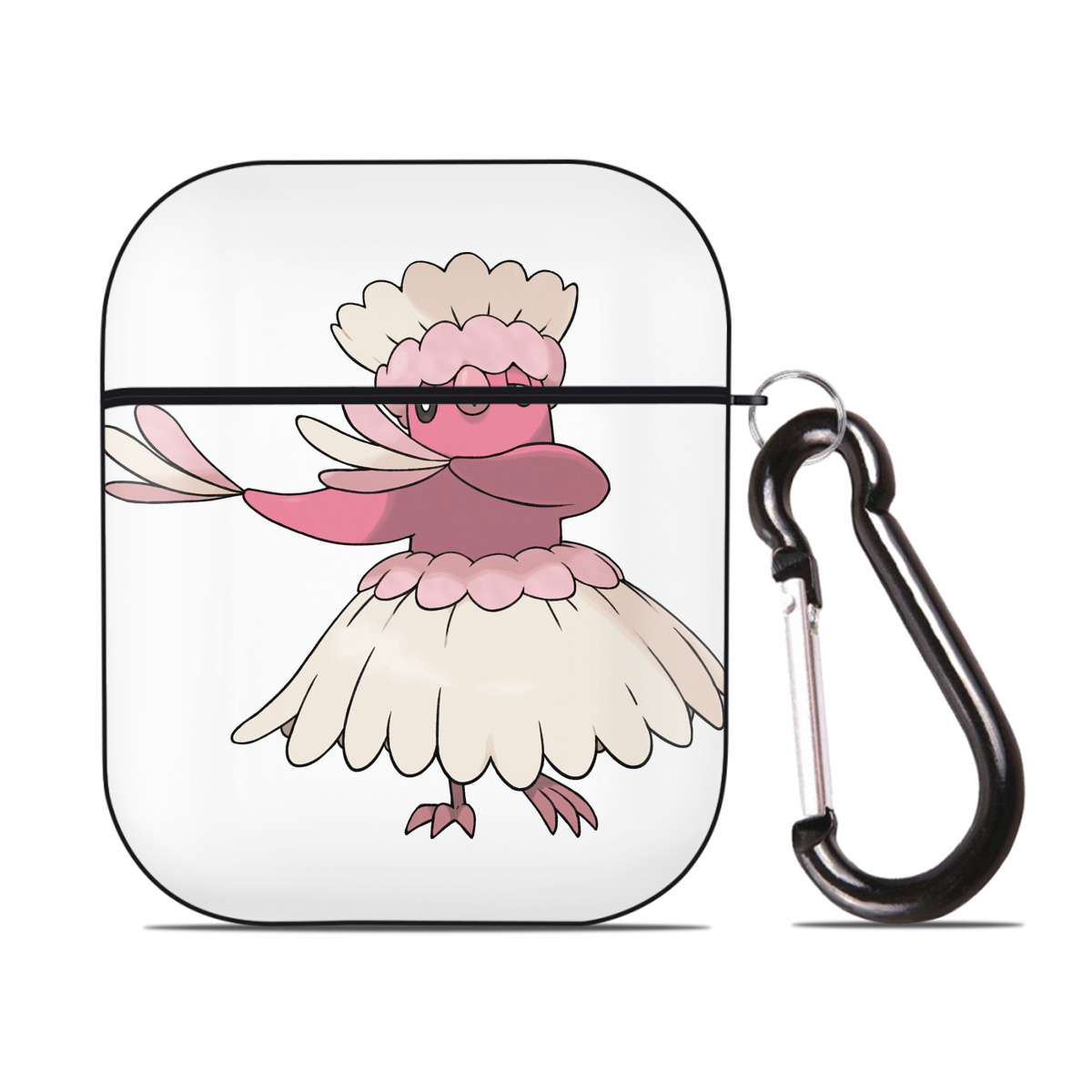 （画像用） ポケットモンスター Pokémon AirPods 第2世代保護ケース ハードシェル ブラック 耐衝撃・防指紋・カラビナ付き