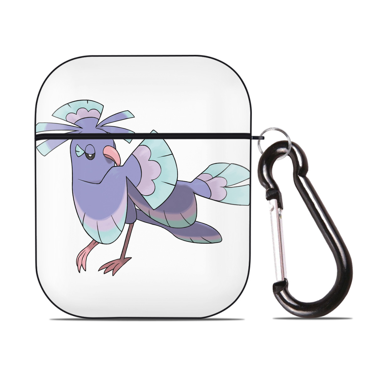 （画像用） ポケットモンスター Pokémon AirPods 第2世代保護ケース ハードシェル ブラック 耐衝撃・防指紋・カラビナ付き
