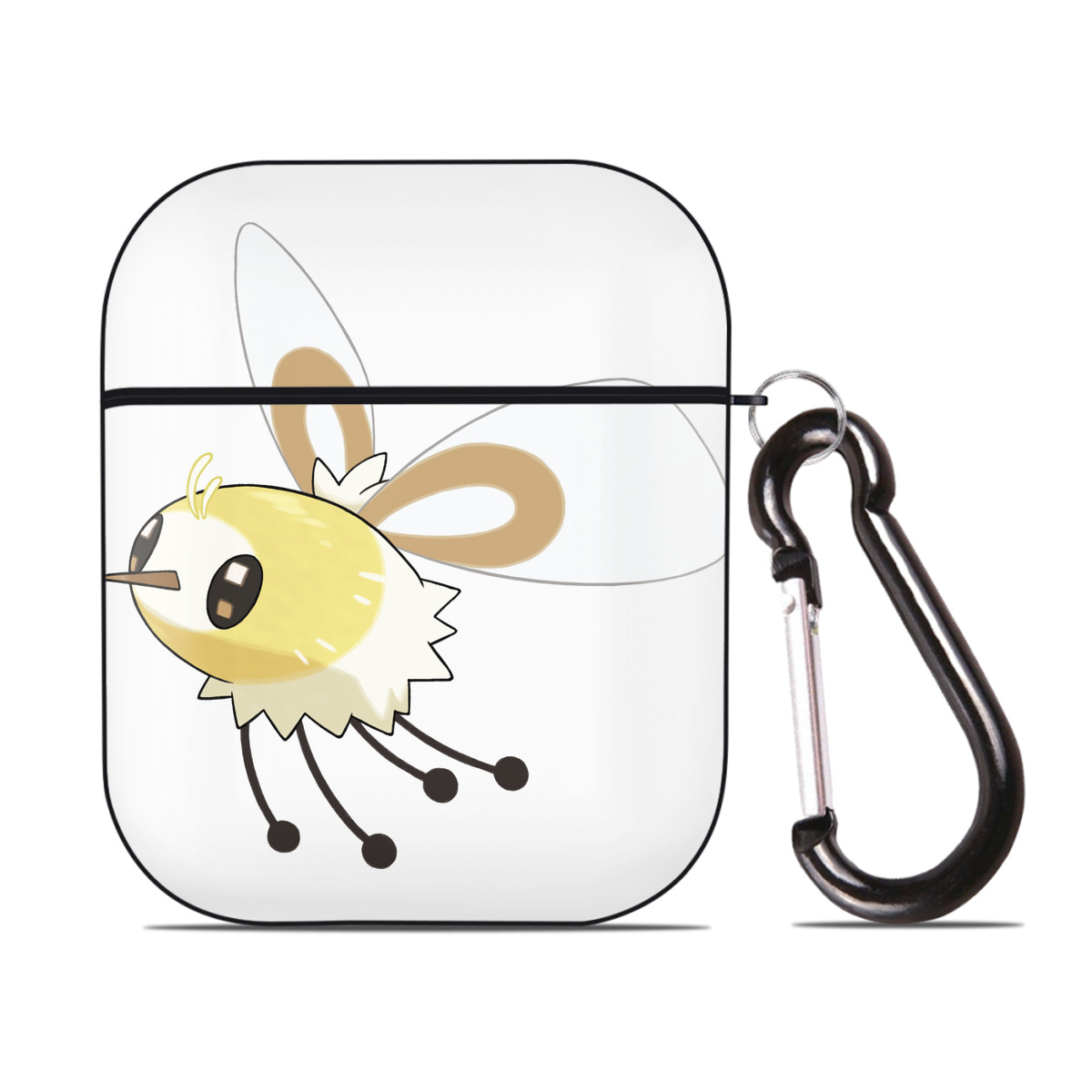 （画像用） ポケットモンスター Pokémon AirPods 第2世代保護ケース ハードシェル ブラック 耐衝撃・防指紋・カラビナ付き