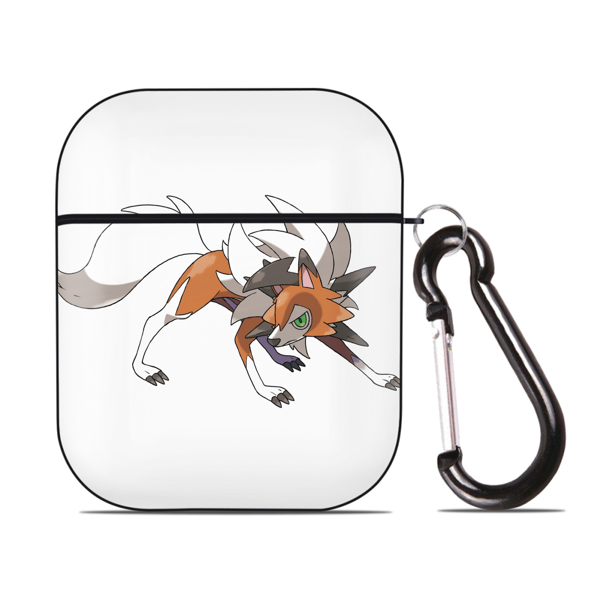 （画像用） ポケットモンスター Pokémon AirPods 第2世代保護ケース ハードシェル ブラック 耐衝撃・防指紋・カラビナ付き