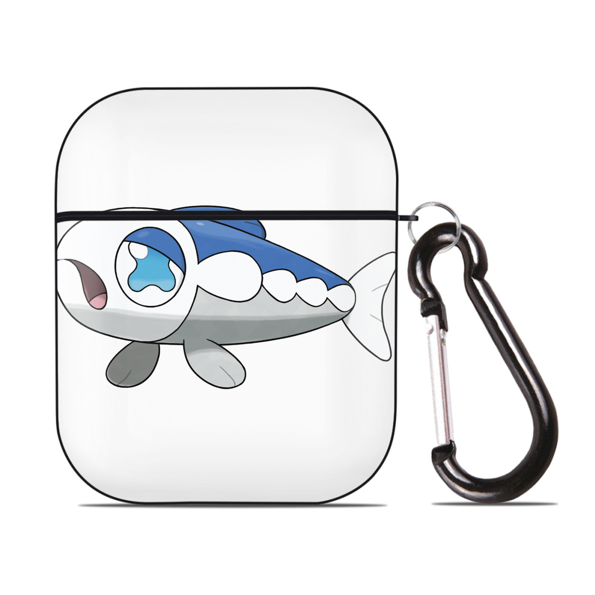 （画像用） ポケットモンスター Pokémon AirPods 第2世代保護ケース ハードシェル ブラック 耐衝撃・防指紋・カラビナ付き