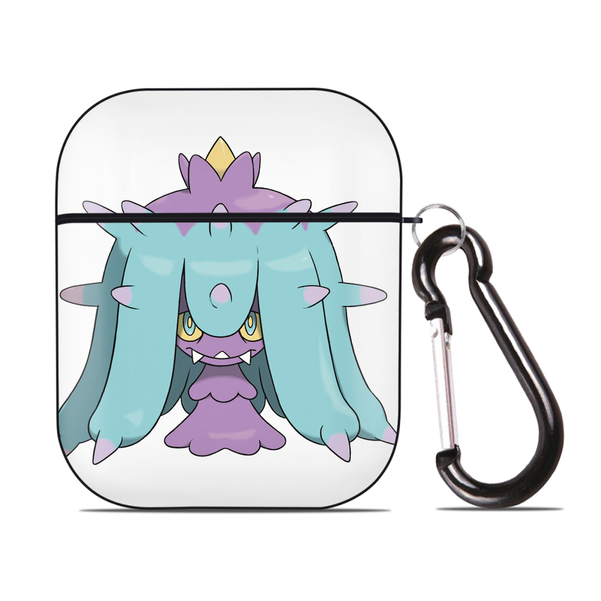 （画像用） ポケットモンスター Pokémon AirPods 第2世代保護ケース ハードシェル ブラック 耐衝撃・防指紋・カラビナ付き