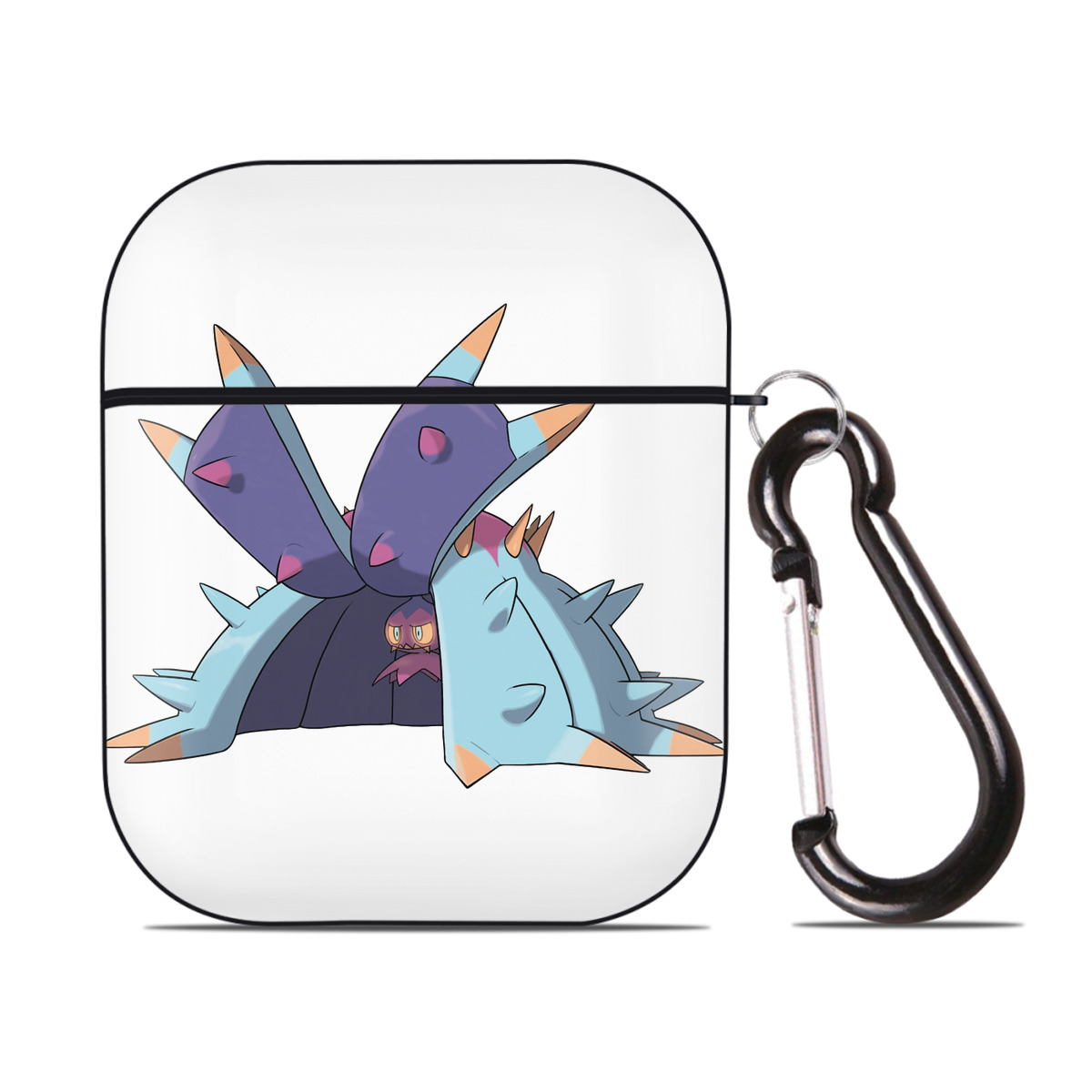 （画像用） ポケットモンスター Pokémon AirPods 第2世代保護ケース ハードシェル ブラック 耐衝撃・防指紋・カラビナ付き