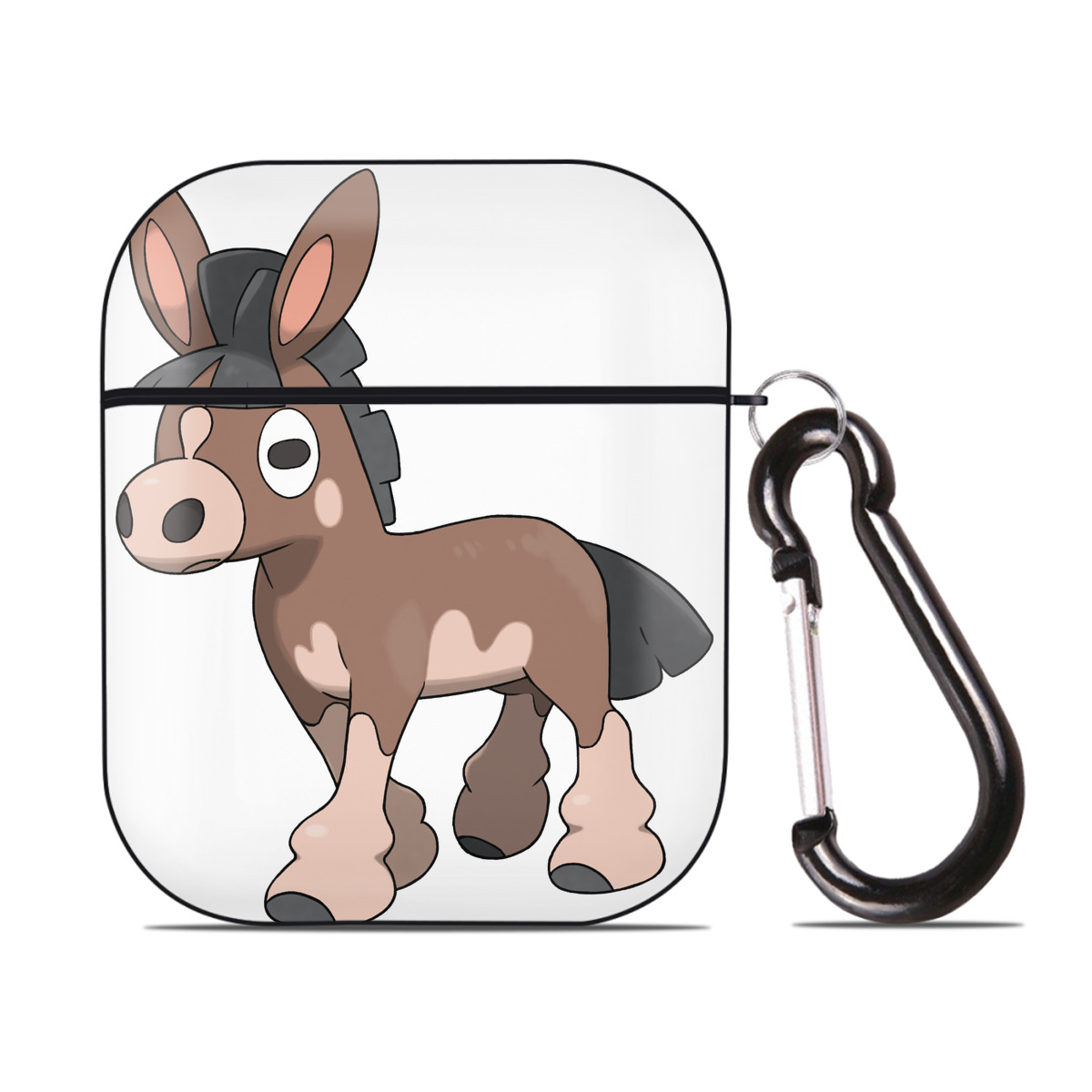 （画像用） ポケットモンスター Pokémon AirPods 第2世代保護ケース ハードシェル ブラック 耐衝撃・防指紋・カラビナ付き