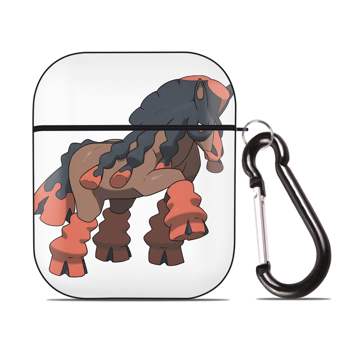 （画像用） ポケットモンスター Pokémon AirPods 第2世代保護ケース ハードシェル ブラック 耐衝撃・防指紋・カラビナ付き