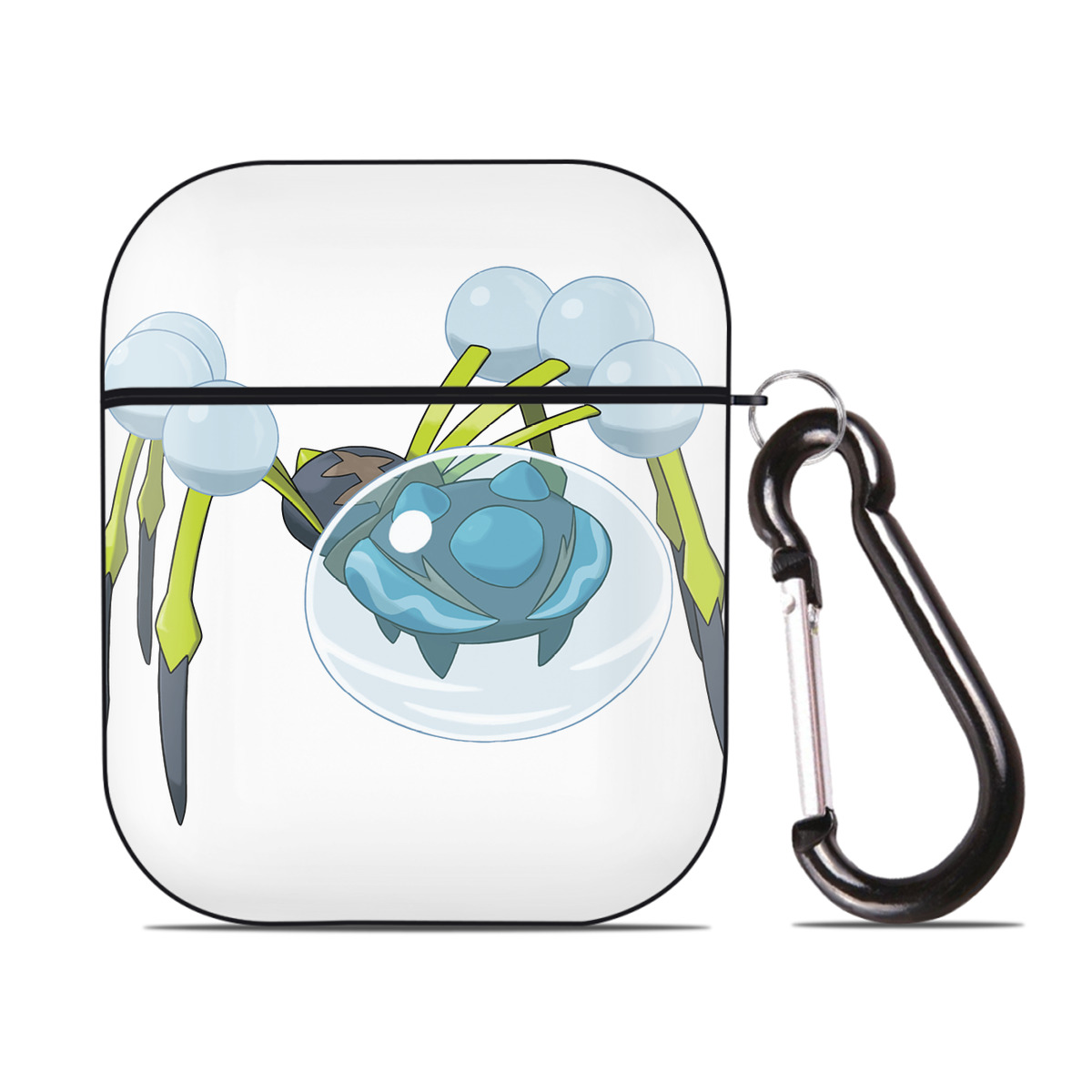 （画像用） ポケットモンスター Pokémon AirPods 第2世代保護ケース ハードシェル ブラック 耐衝撃・防指紋・カラビナ付き