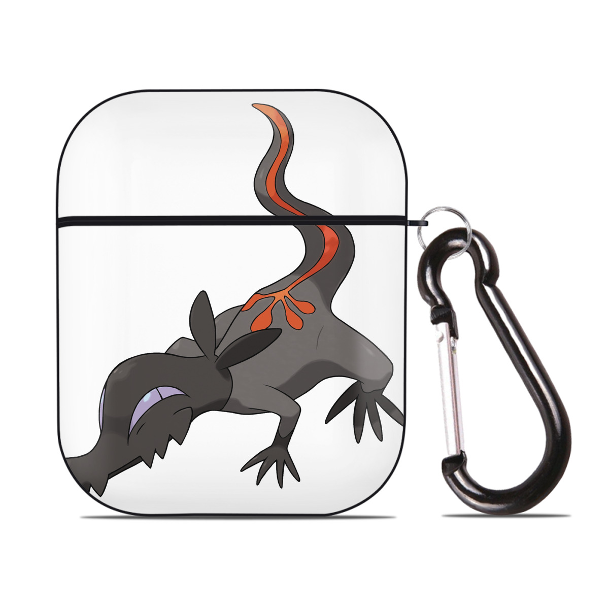 （画像用） ポケットモンスター Pokémon AirPods 第2世代保護ケース ハードシェル ブラック 耐衝撃・防指紋・カラビナ付き