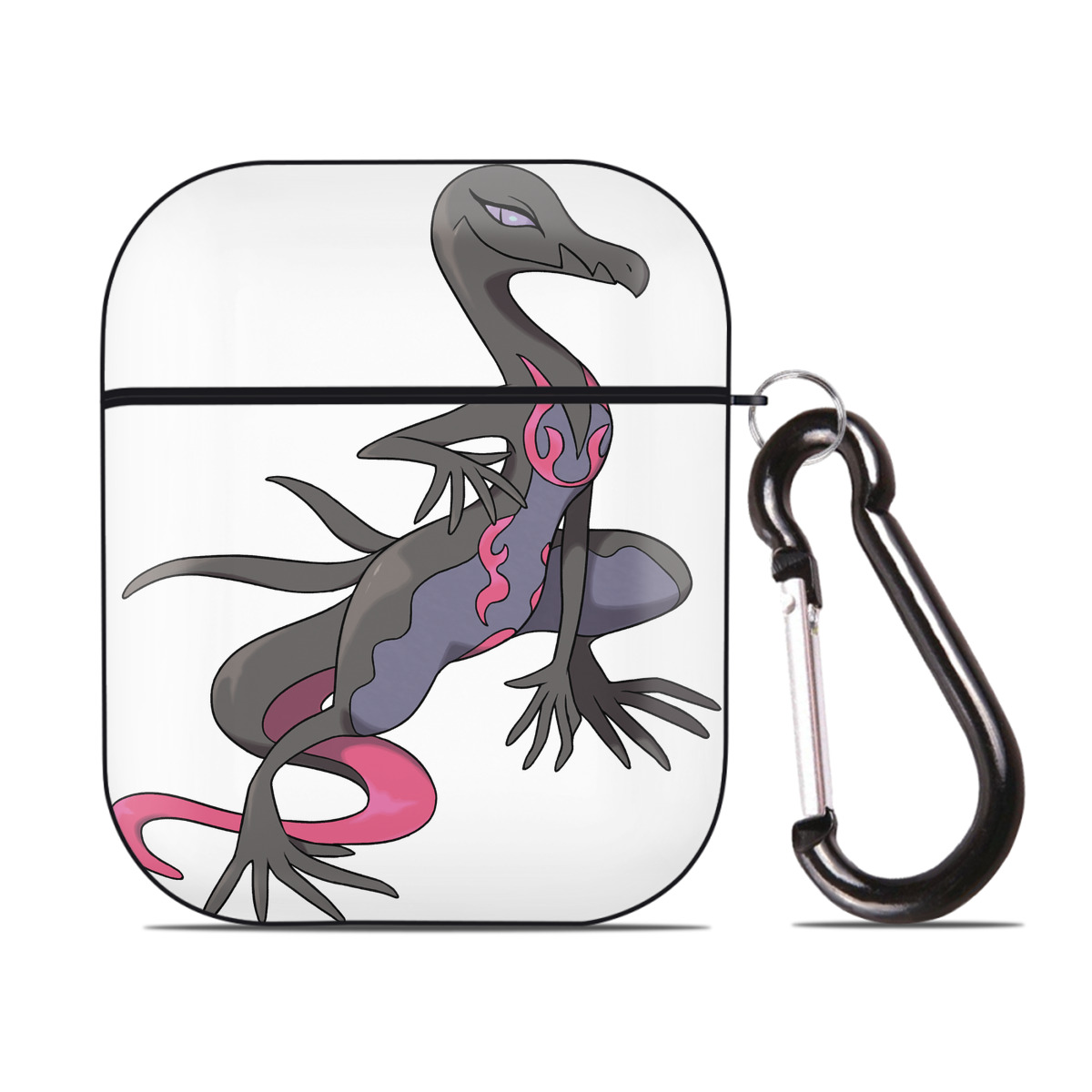 （画像用） ポケットモンスター Pokémon AirPods 第2世代保護ケース ハードシェル ブラック 耐衝撃・防指紋・カラビナ付き