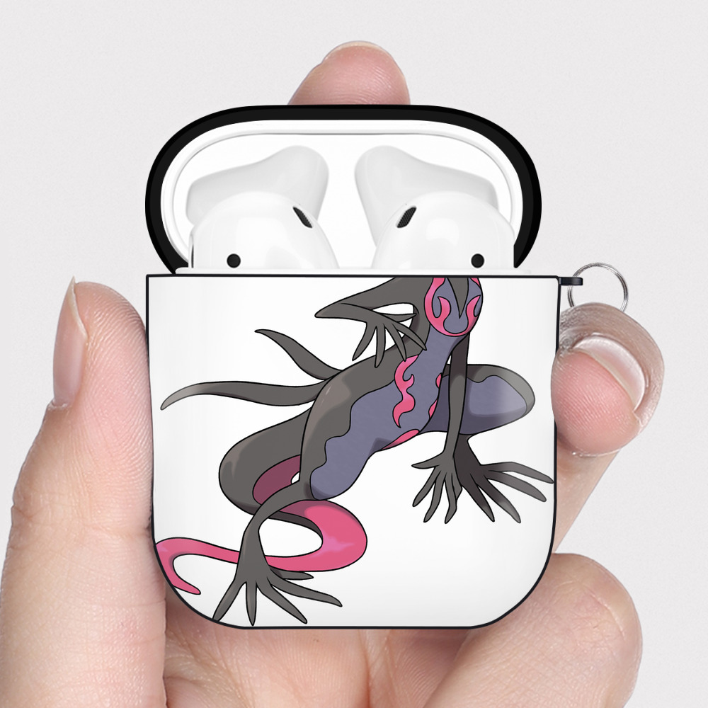 （画像用） ポケットモンスター Pokémon AirPods 第2世代保護ケース ハードシェル ブラック 耐衝撃・防指紋・カラビナ付き