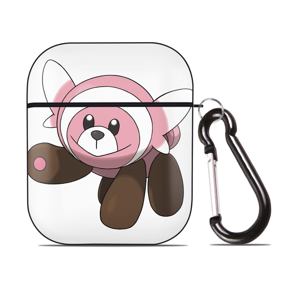 （画像用） ポケットモンスター Pokémon AirPods 第2世代保護ケース ハードシェル ブラック 耐衝撃・防指紋・カラビナ付き