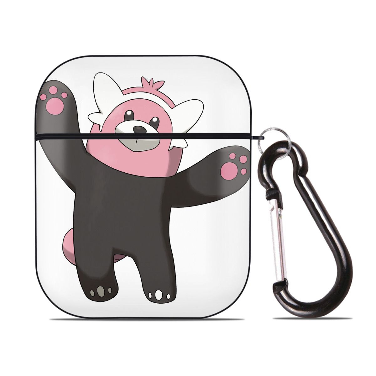（画像用） ポケットモンスター Pokémon AirPods 第2世代保護ケース ハードシェル ブラック 耐衝撃・防指紋・カラビナ付き