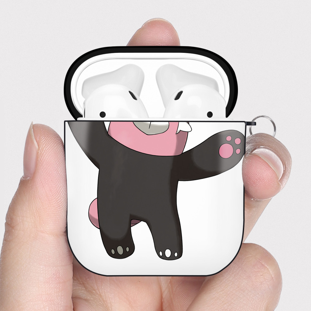 （画像用） ポケットモンスター Pokémon AirPods 第2世代保護ケース ハードシェル ブラック 耐衝撃・防指紋・カラビナ付き