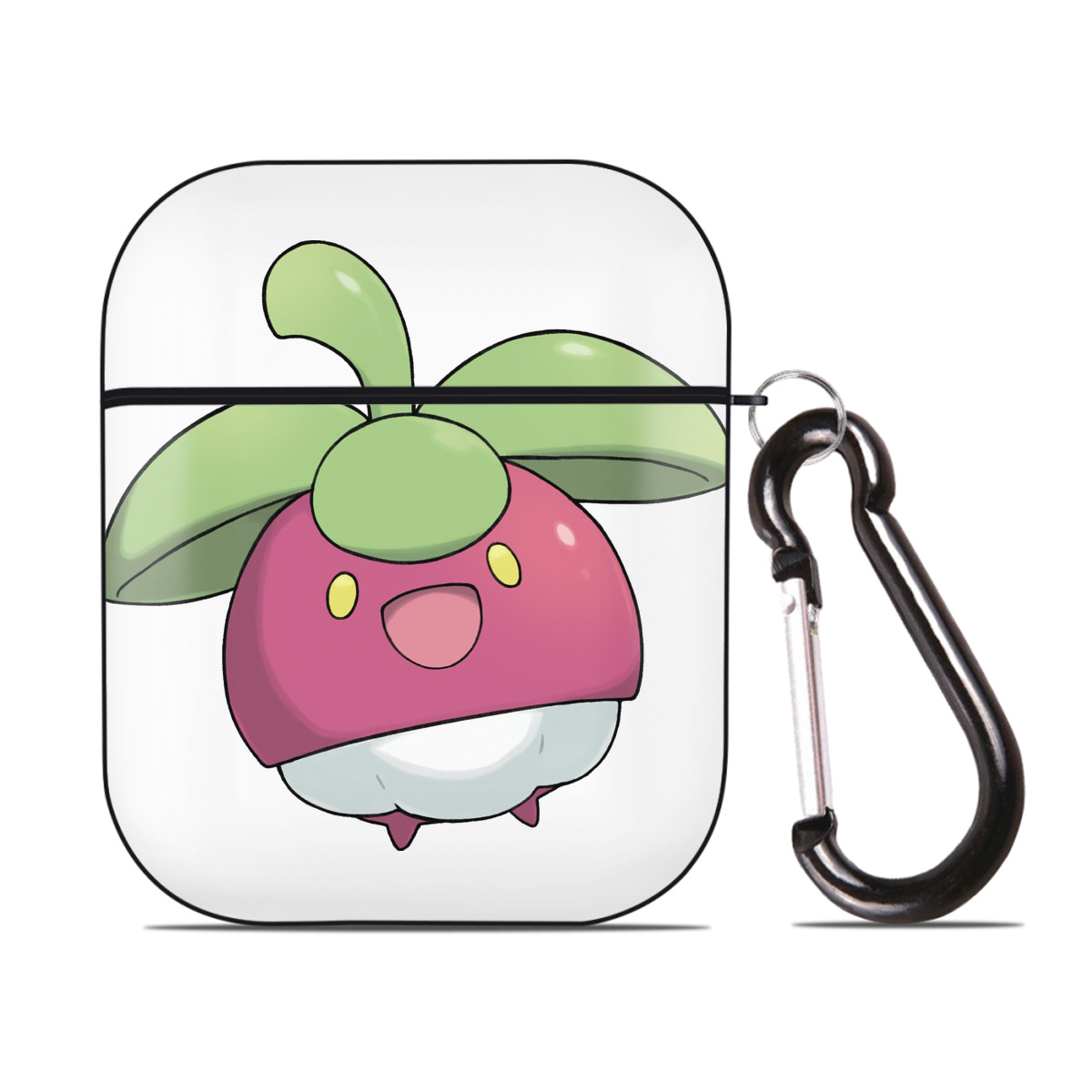 （画像用） ポケットモンスター Pokémon AirPods 第2世代保護ケース ハードシェル ブラック 耐衝撃・防指紋・カラビナ付き