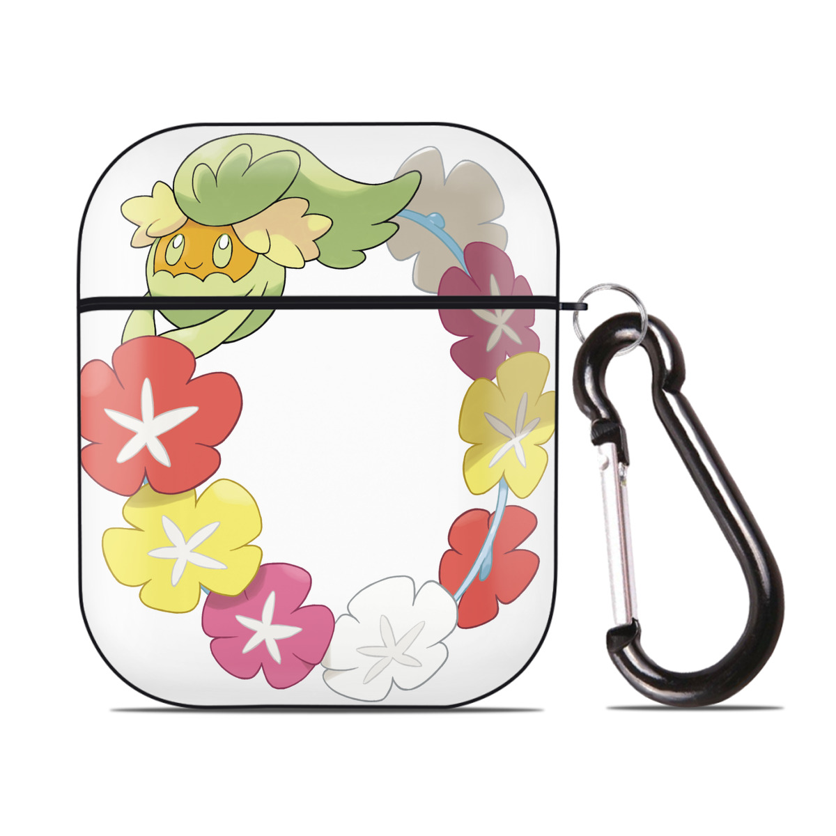 （画像用） ポケットモンスター Pokémon AirPods 第2世代保護ケース ハードシェル ブラック 耐衝撃・防指紋・カラビナ付き