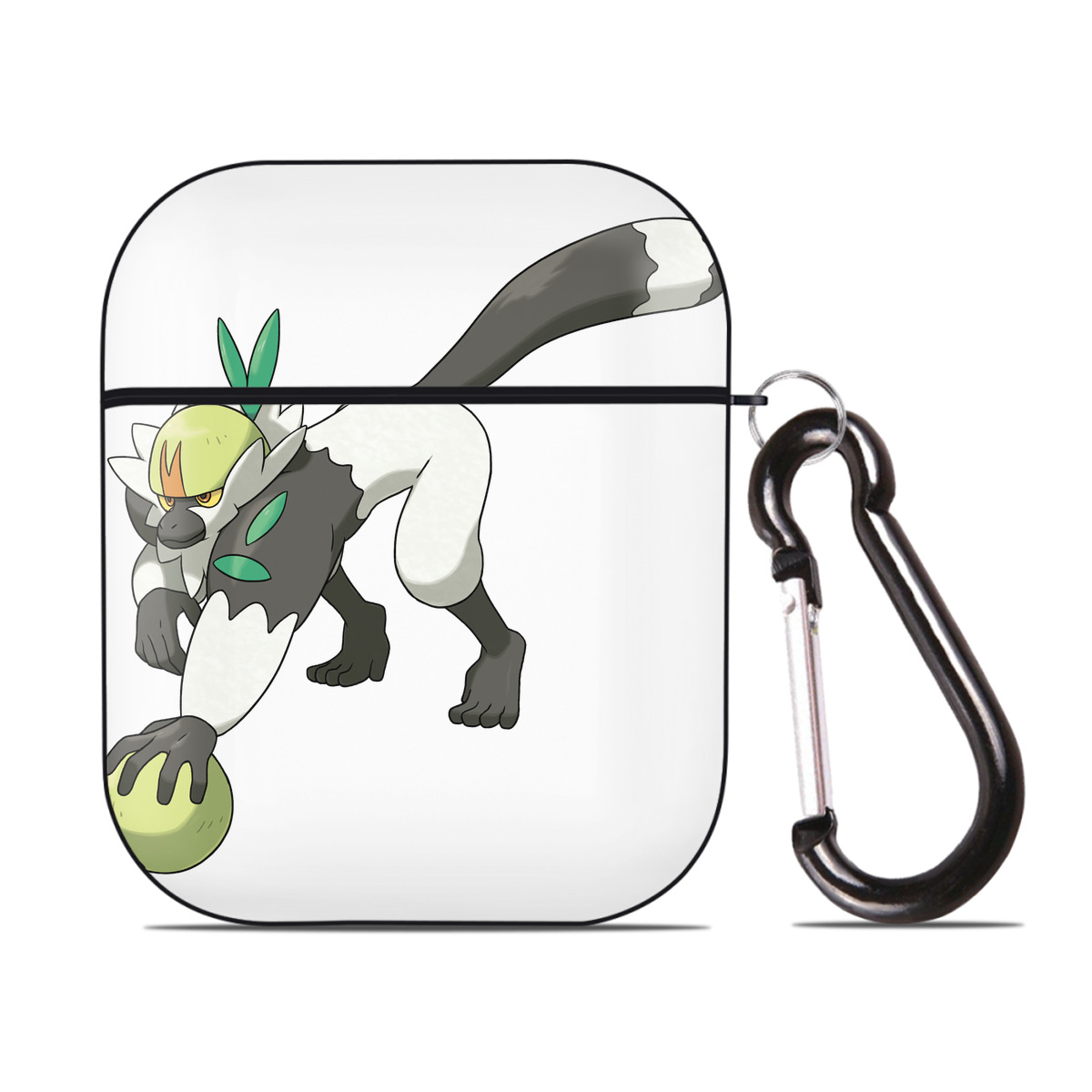 （画像用） ポケットモンスター Pokémon AirPods 第2世代保護ケース ハードシェル ブラック 耐衝撃・防指紋・カラビナ付き