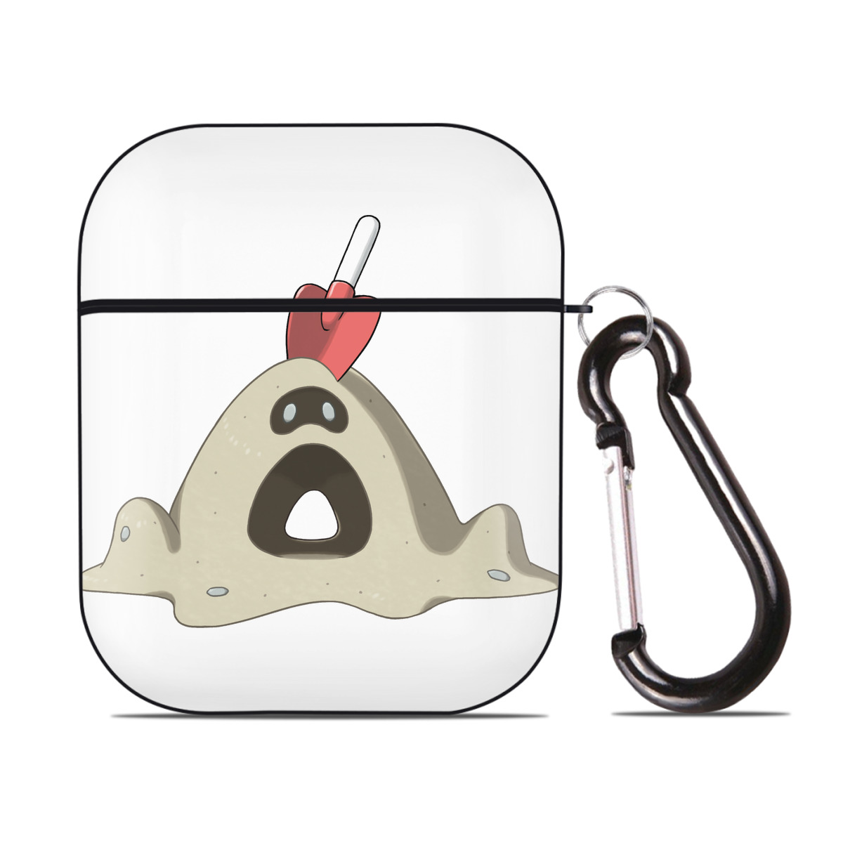 （画像用） ポケットモンスター Pokémon AirPods 第2世代保護ケース ハードシェル ブラック 耐衝撃・防指紋・カラビナ付き