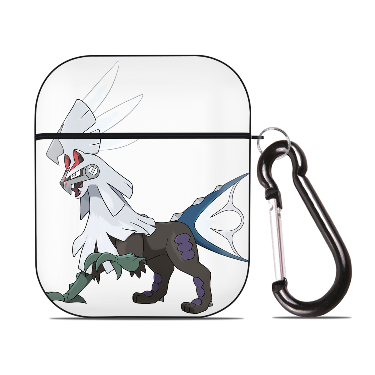 （画像用） ポケットモンスター Pokémon AirPods 第2世代保護ケース ハードシェル ブラック 耐衝撃・防指紋・カラビナ付き