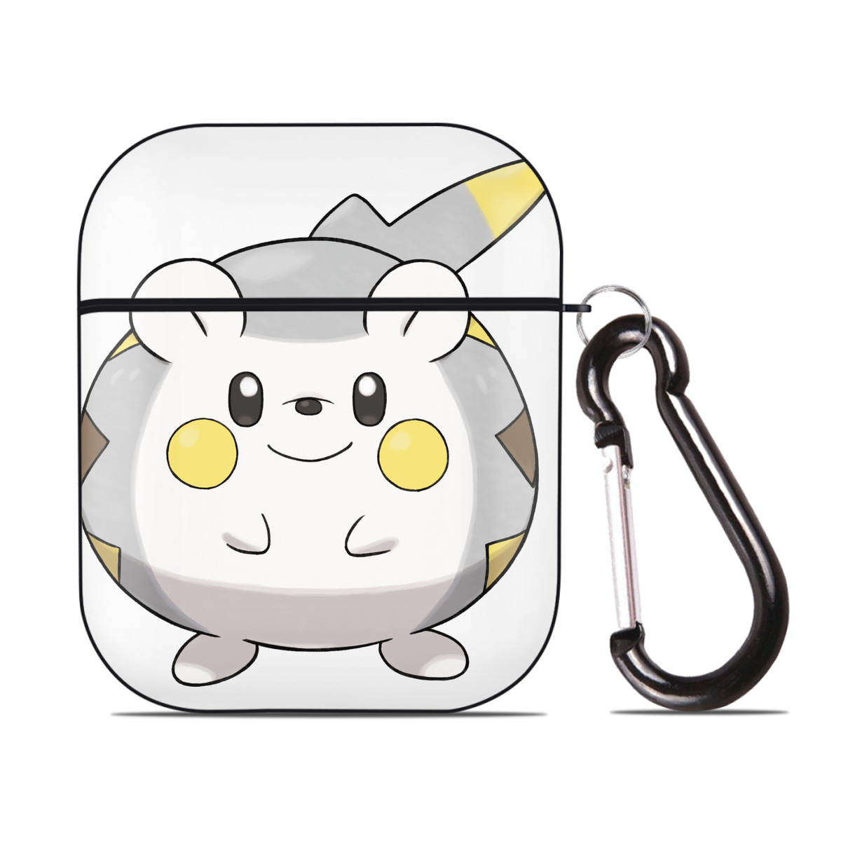 （画像用） ポケットモンスター Pokémon AirPods 第2世代保護ケース ハードシェル ブラック 耐衝撃・防指紋・カラビナ付き