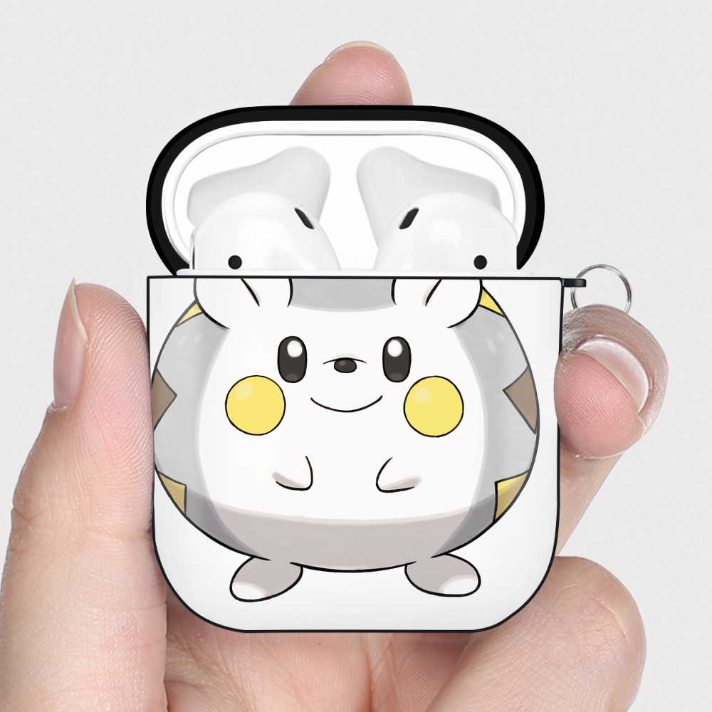 （画像用） ポケットモンスター Pokémon AirPods 第2世代保護ケース ハードシェル ブラック 耐衝撃・防指紋・カラビナ付き