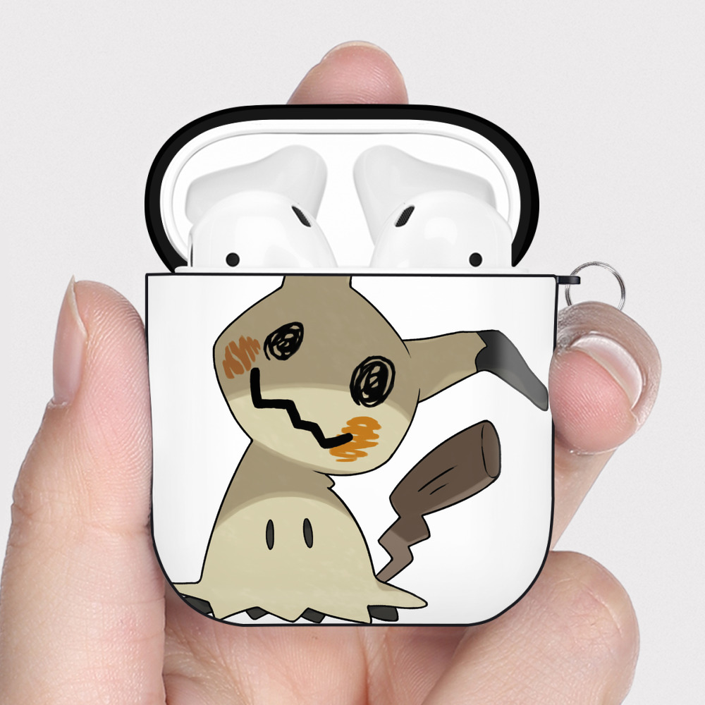 （画像用） ポケットモンスター Pokémon AirPods 第2世代保護ケース ハードシェル ブラック 耐衝撃・防指紋・カラビナ付き