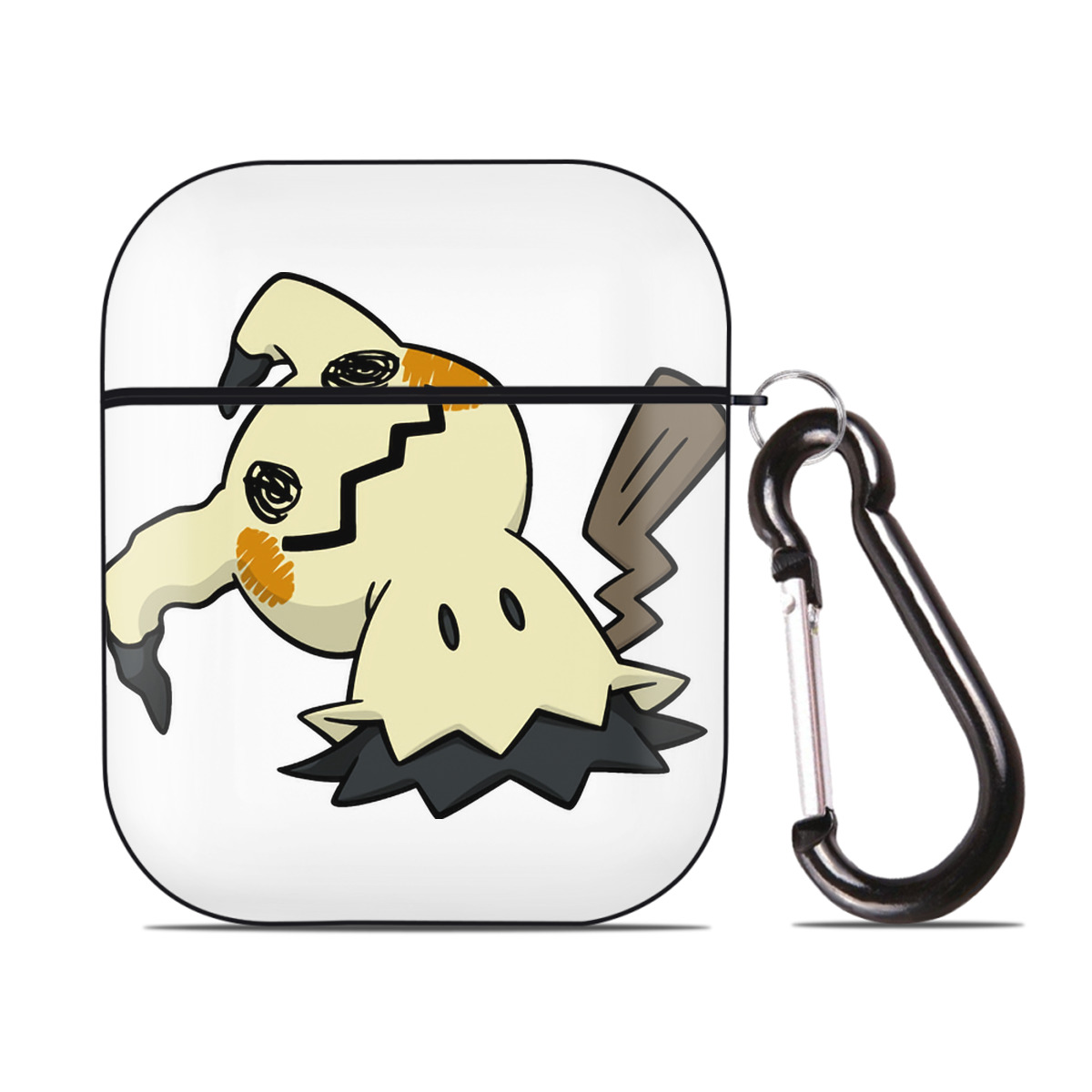 （画像用） ポケットモンスター Pokémon AirPods 第2世代保護ケース ハードシェル ブラック 耐衝撃・防指紋・カラビナ付き