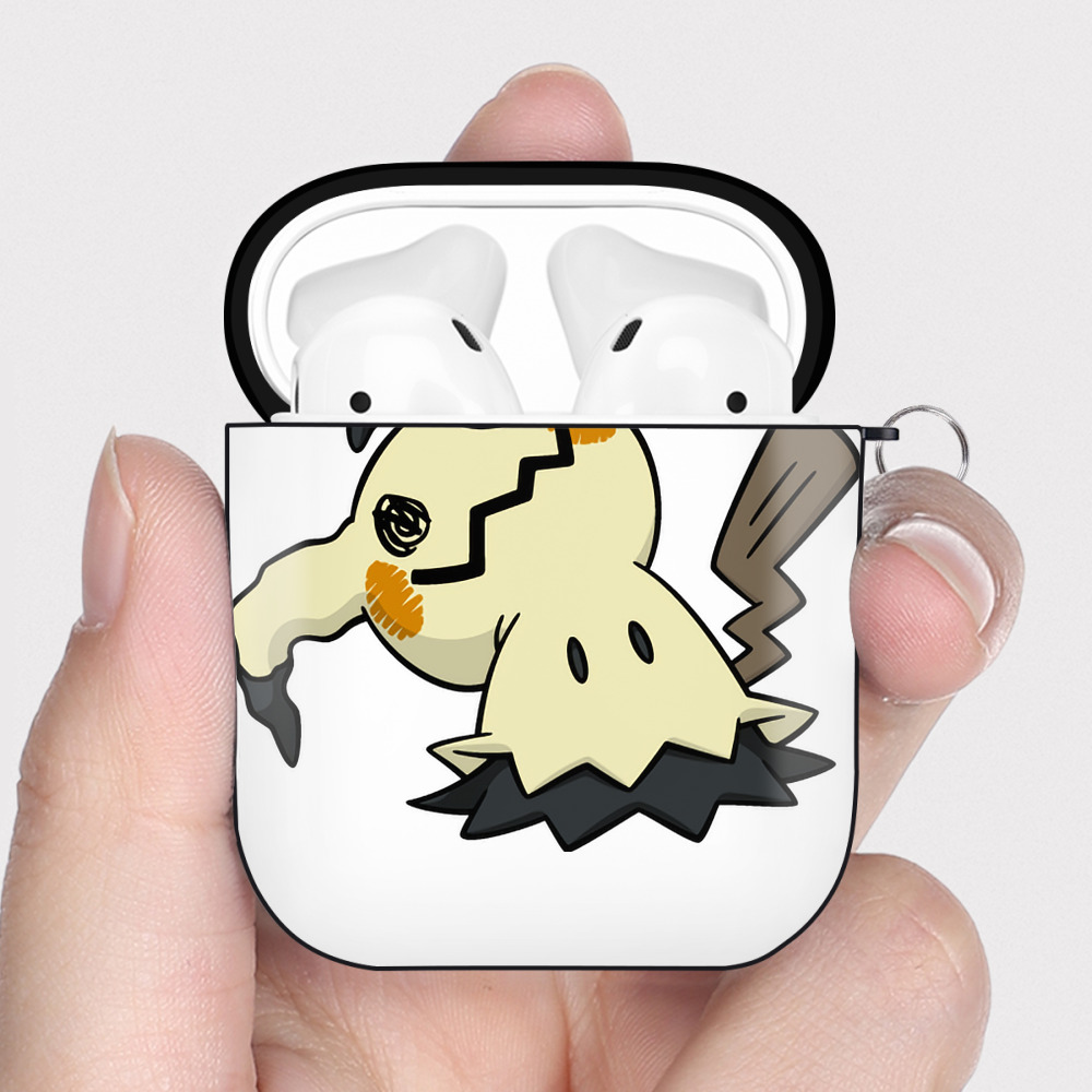 （画像用） ポケットモンスター Pokémon AirPods 第2世代保護ケース ハードシェル ブラック 耐衝撃・防指紋・カラビナ付き