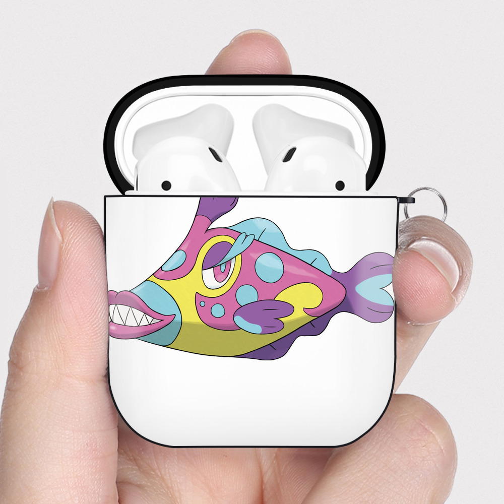 （画像用） ポケットモンスター Pokémon AirPods 第2世代保護ケース ハードシェル ブラック 耐衝撃・防指紋・カラビナ付き