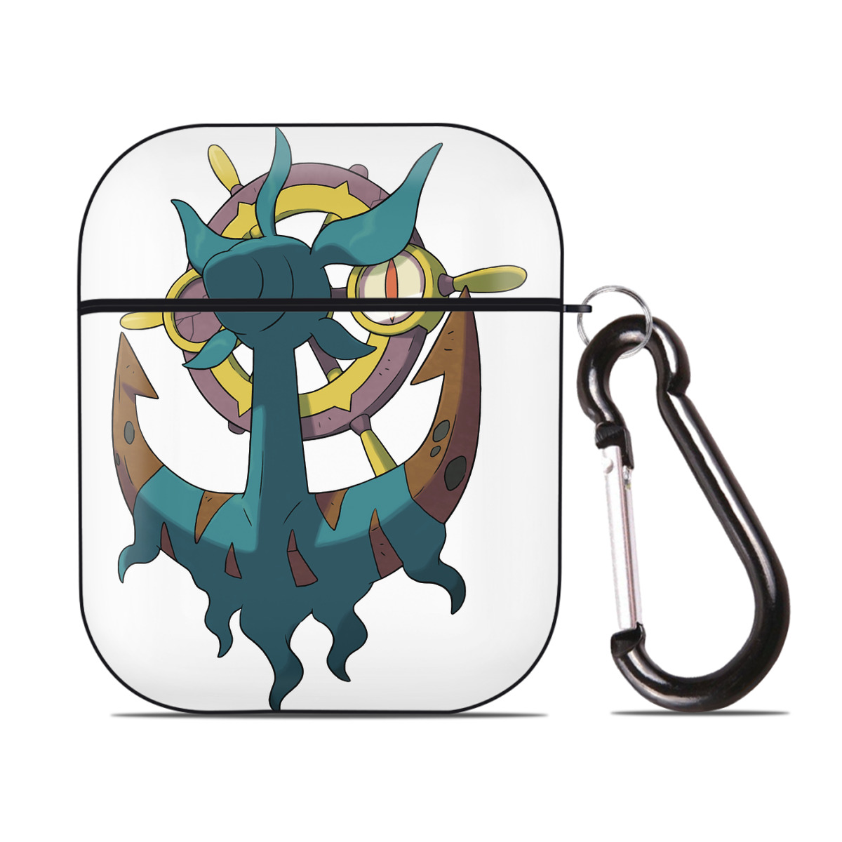（画像用） ポケットモンスター Pokémon AirPods 第2世代保護ケース ハードシェル ブラック 耐衝撃・防指紋・カラビナ付き