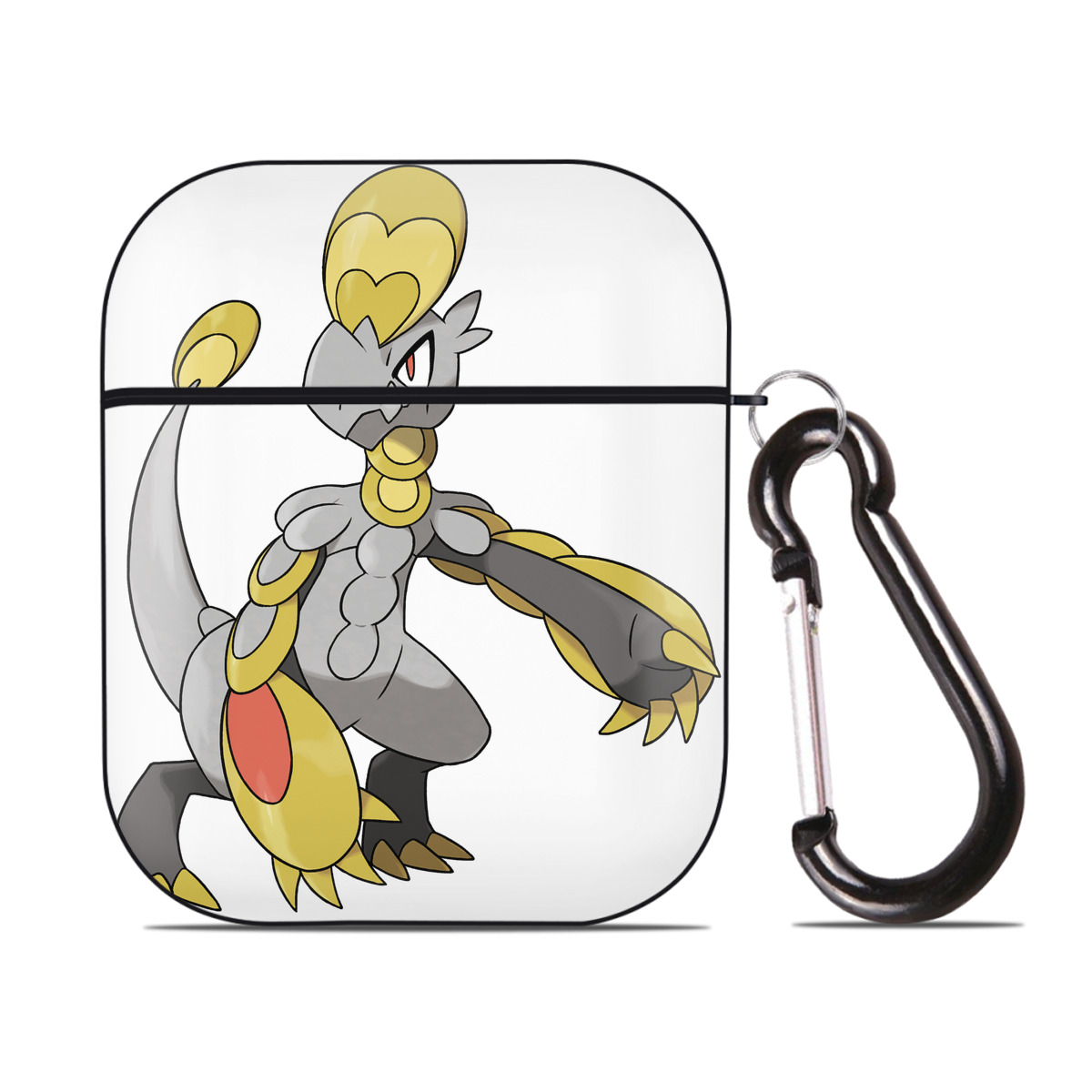 （画像用） ポケットモンスター Pokémon AirPods 第2世代保護ケース ハードシェル ブラック 耐衝撃・防指紋・カラビナ付き