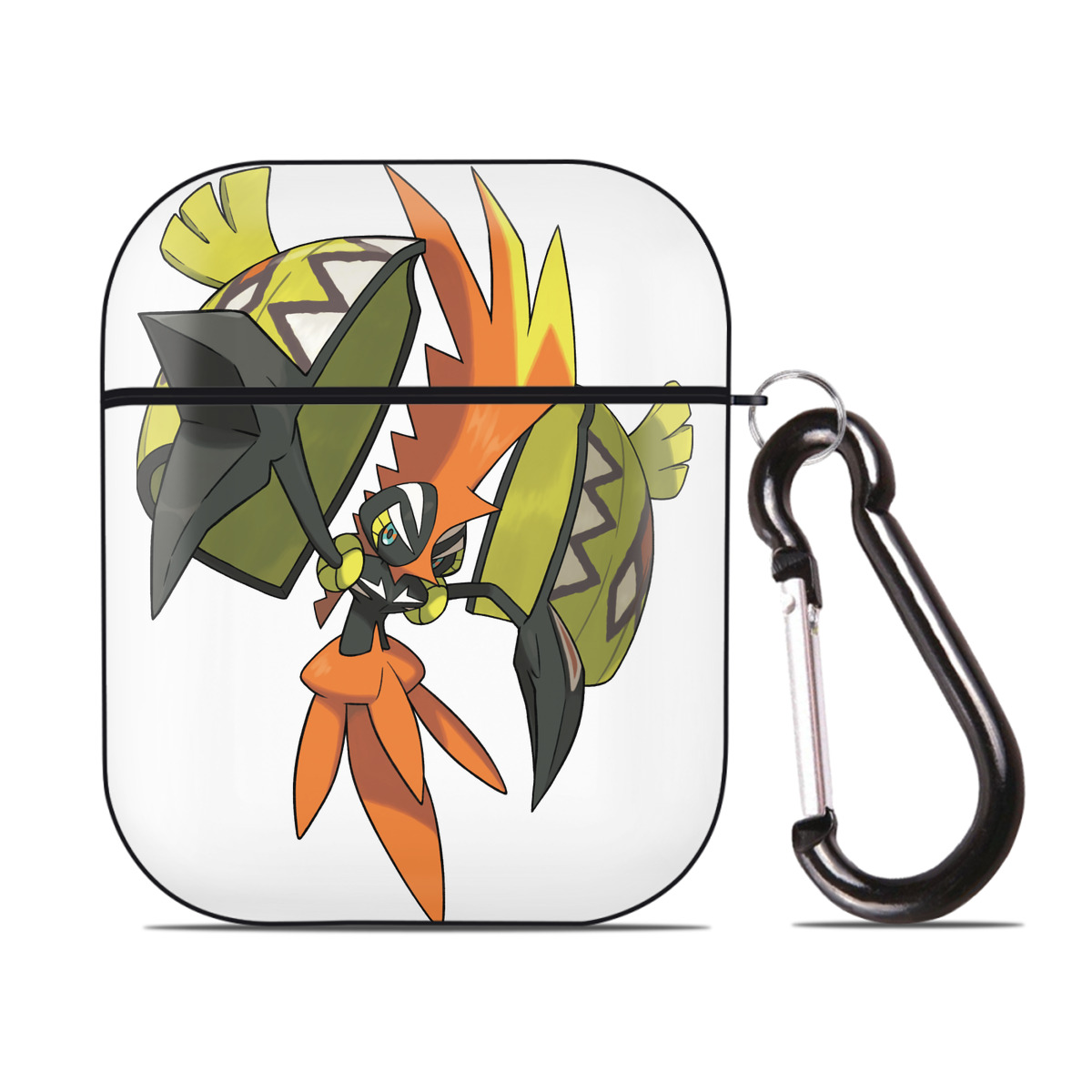 （画像用） ポケットモンスター Pokémon AirPods 第2世代保護ケース ハードシェル ブラック 耐衝撃・防指紋・カラビナ付き