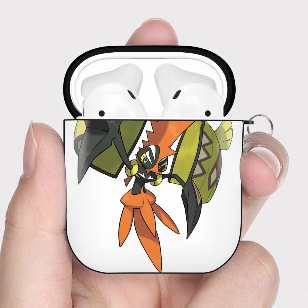 （画像用） ポケットモンスター Pokémon AirPods 第2世代保護ケース ハードシェル ブラック 耐衝撃・防指紋・カラビナ付き