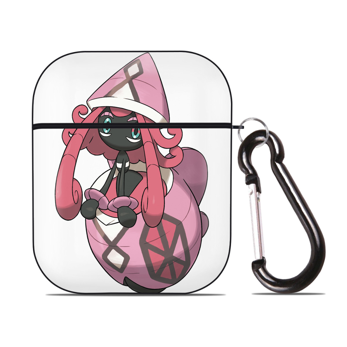 （画像用） ポケットモンスター Pokémon AirPods 第2世代保護ケース ハードシェル ブラック 耐衝撃・防指紋・カラビナ付き