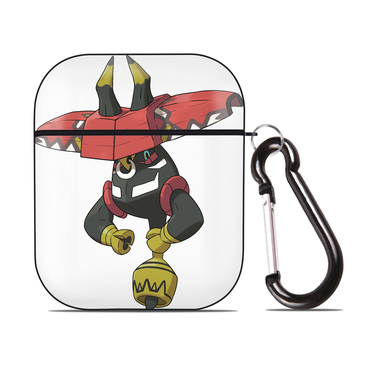 （画像用） ポケットモンスター Pokémon AirPods 第2世代保護ケース ハードシェル ブラック 耐衝撃・防指紋・カラビナ付き
