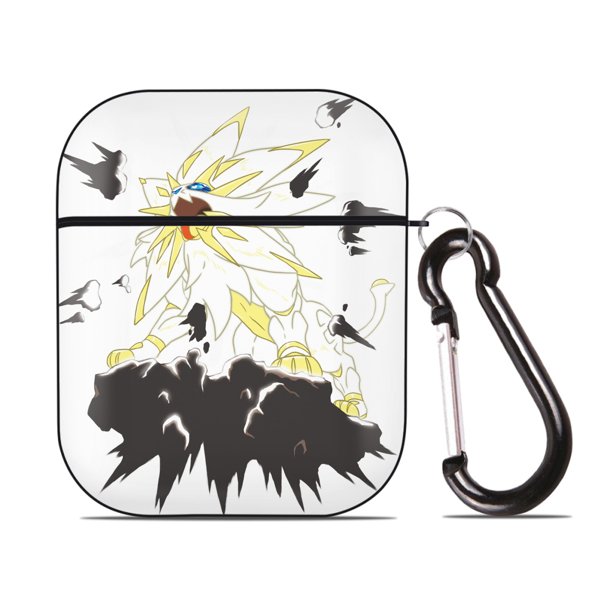 （画像用） ポケットモンスター Pokémon AirPods 第2世代保護ケース ハードシェル ブラック 耐衝撃・防指紋・カラビナ付き