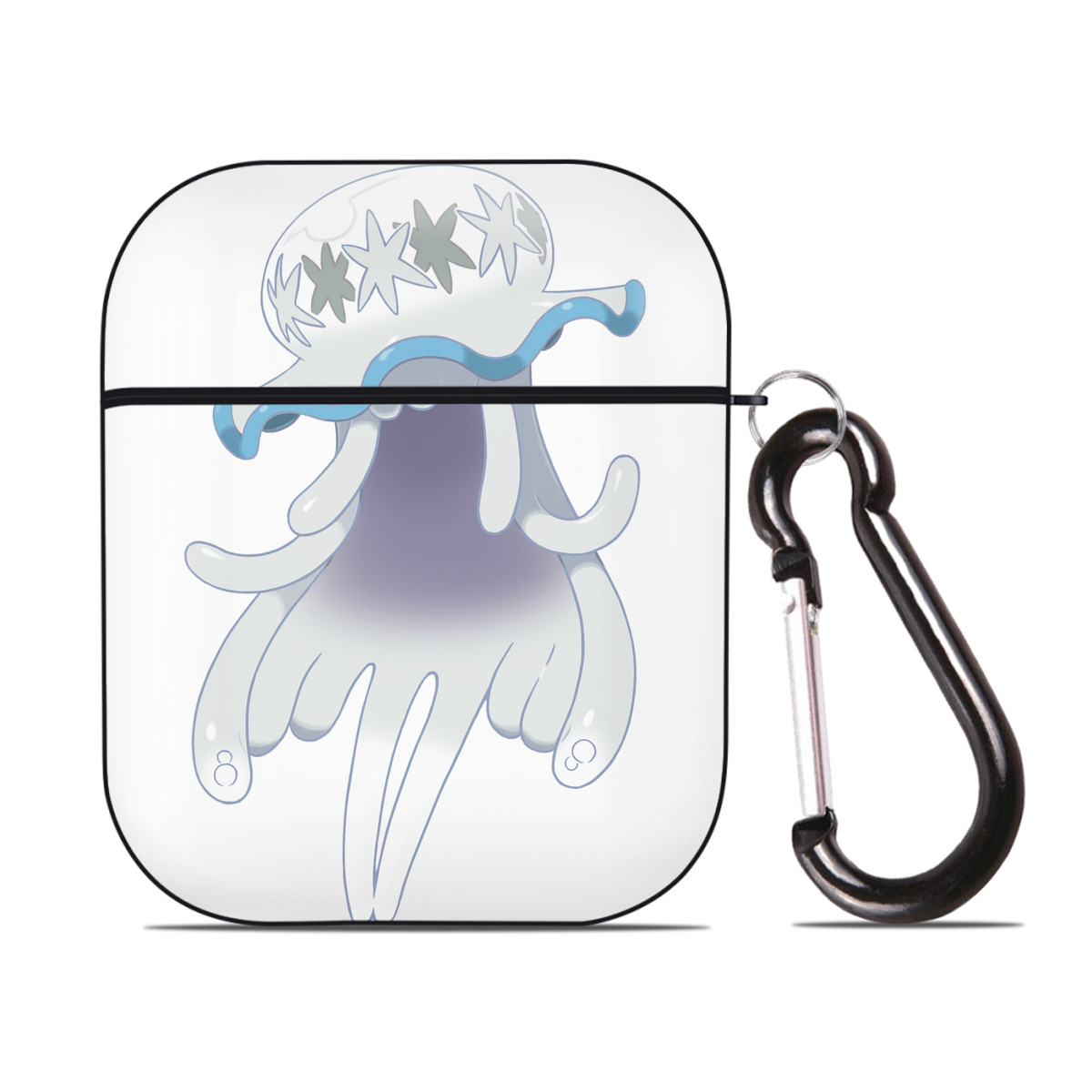 （画像用） ポケットモンスター Pokémon AirPods 第2世代保護ケース ハードシェル ブラック 耐衝撃・防指紋・カラビナ付き