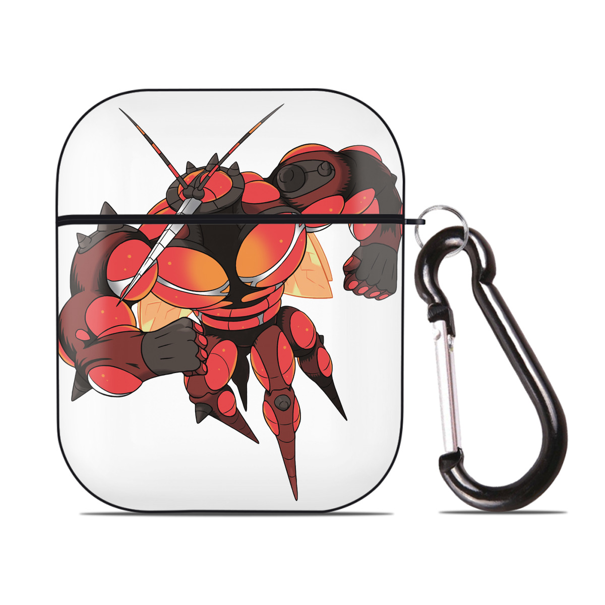 （画像用） ポケットモンスター Pokémon AirPods 第2世代保護ケース ハードシェル ブラック 耐衝撃・防指紋・カラビナ付き