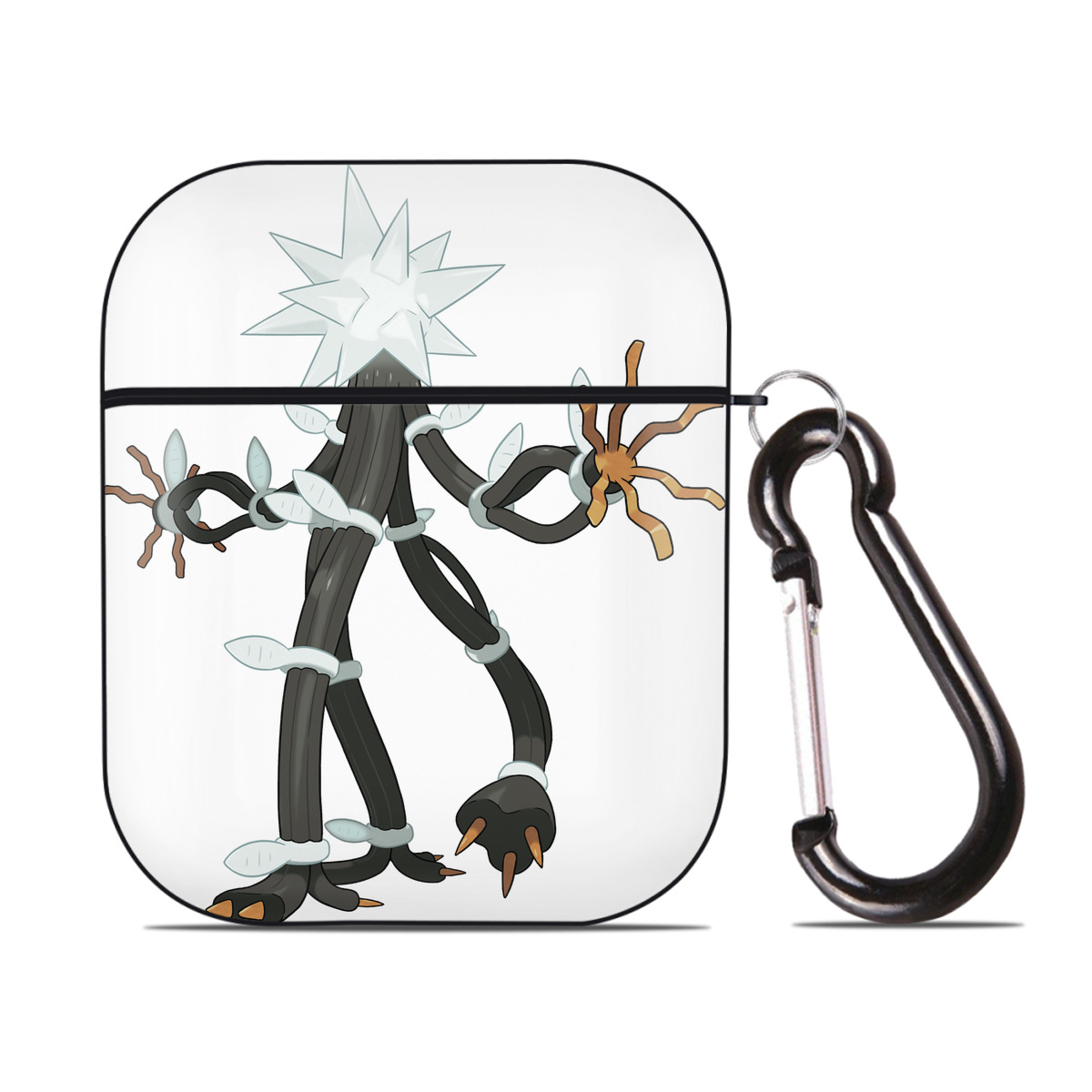 （画像用） ポケットモンスター Pokémon AirPods 第2世代保護ケース ハードシェル ブラック 耐衝撃・防指紋・カラビナ付き