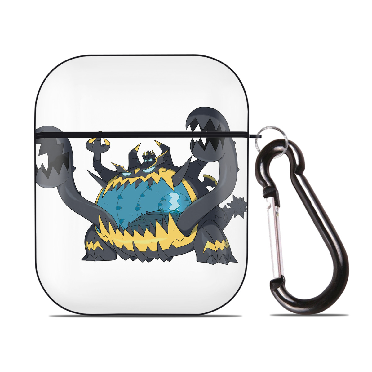 （画像用） ポケットモンスター Pokémon AirPods 第2世代保護ケース ハードシェル ブラック 耐衝撃・防指紋・カラビナ付き