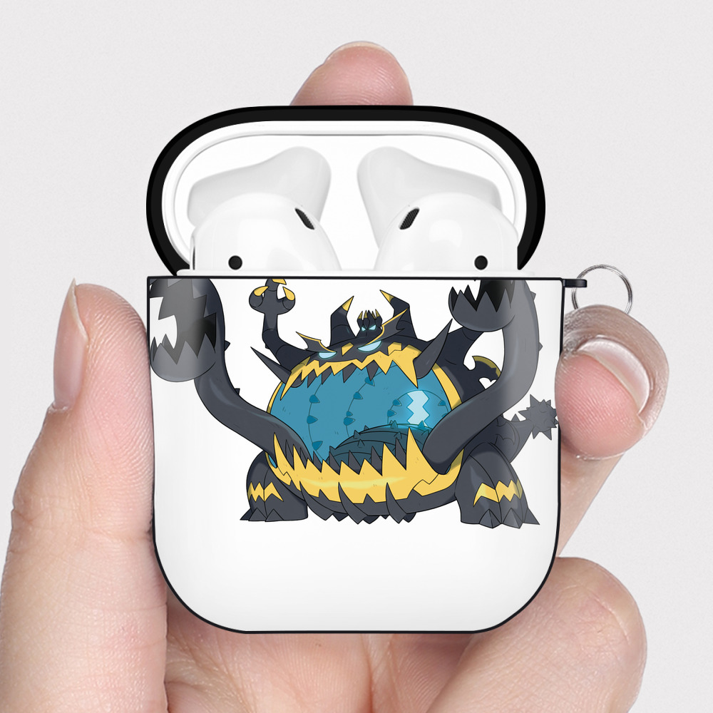 （画像用） ポケットモンスター Pokémon AirPods 第2世代保護ケース ハードシェル ブラック 耐衝撃・防指紋・カラビナ付き
